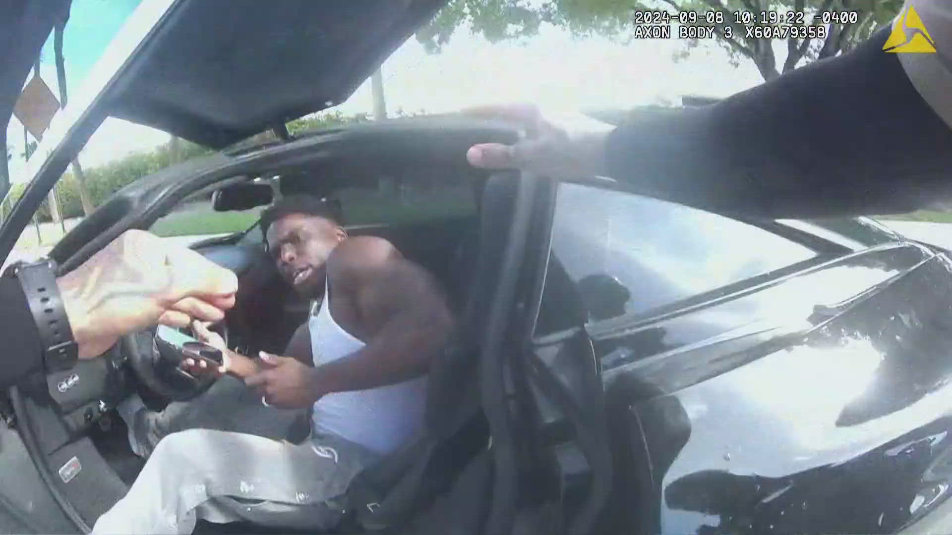 The video released Monday shows what happened between Tyreek Hill and police officers during a traffic stop before Sunday’s game.