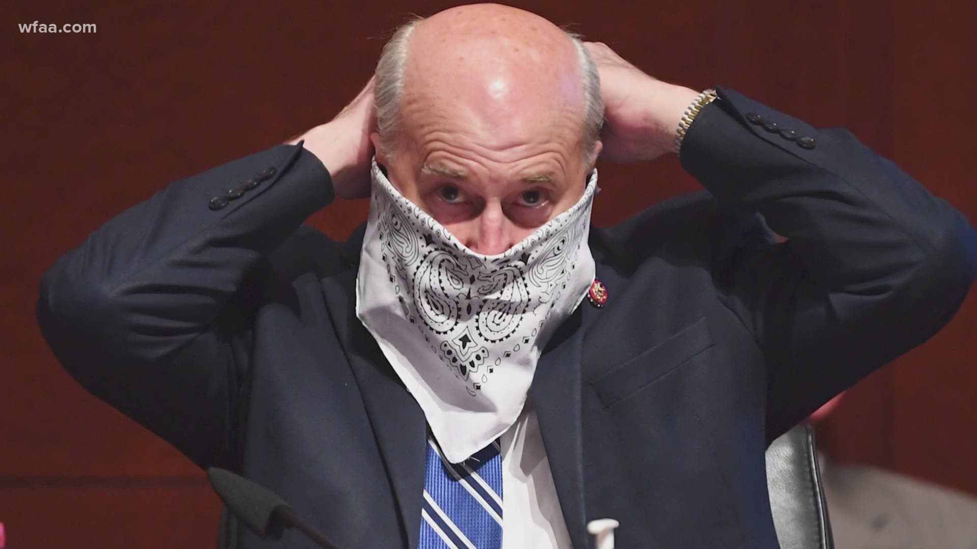 There’s no evidence COVID can be caught from mask, but Rep. Louie Gohmert said wearing one causes him to touch his face.