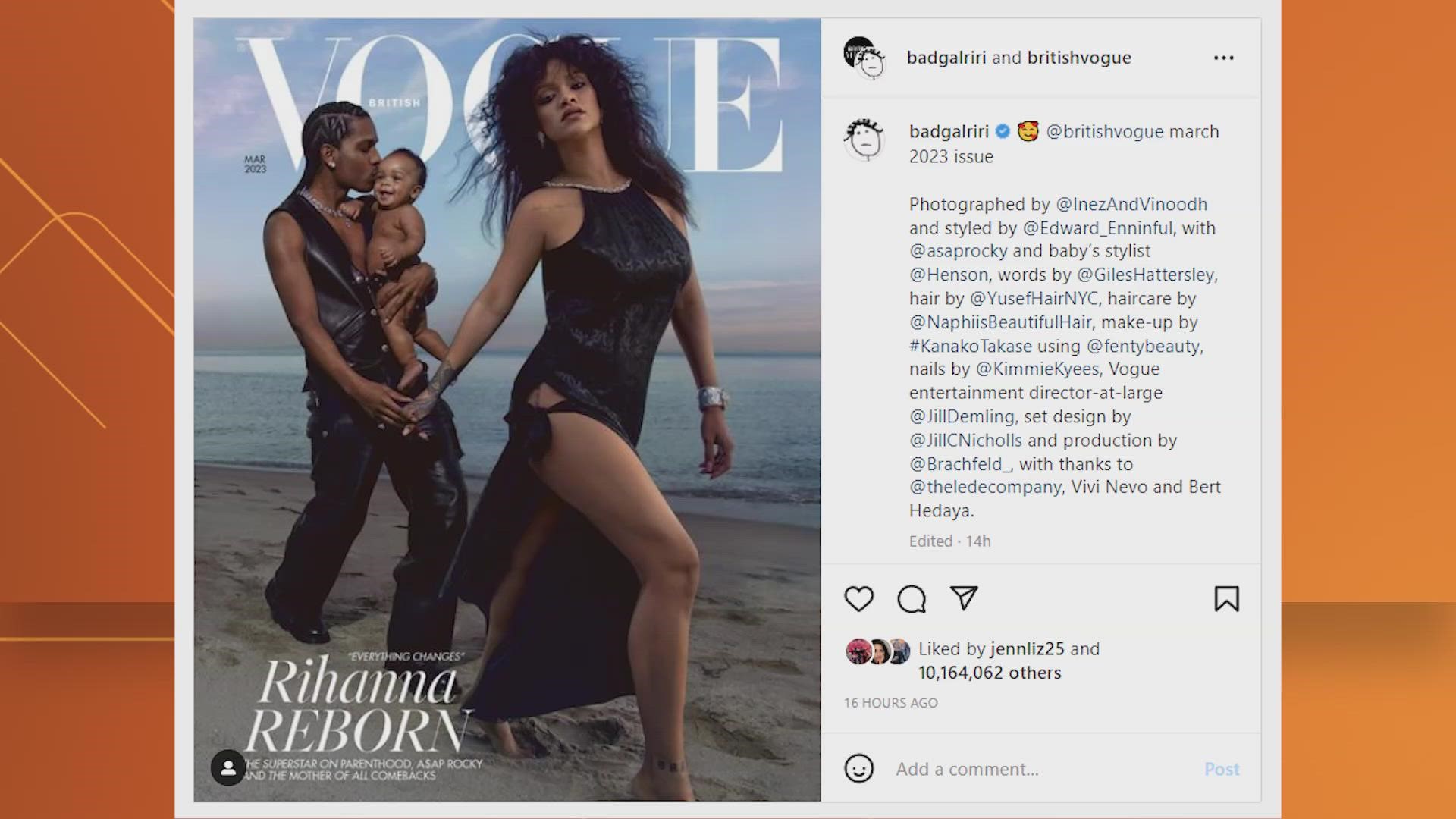 Rihanna, A$AP Rocky grace British Vogue cover with baby | wtsp.com