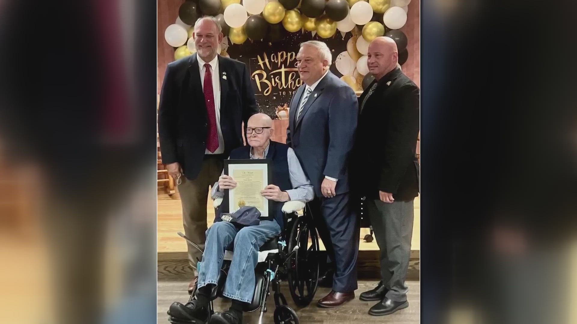 World War II Veteran Oakley Hacker celebrated his 107th birthday with his family and friends in Hazard, Kentucky.