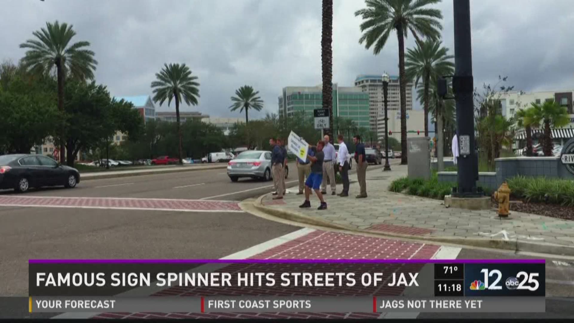 Julien Faulken is a famous advertising sign spinner who will be working in Jacksonville for a brief time.