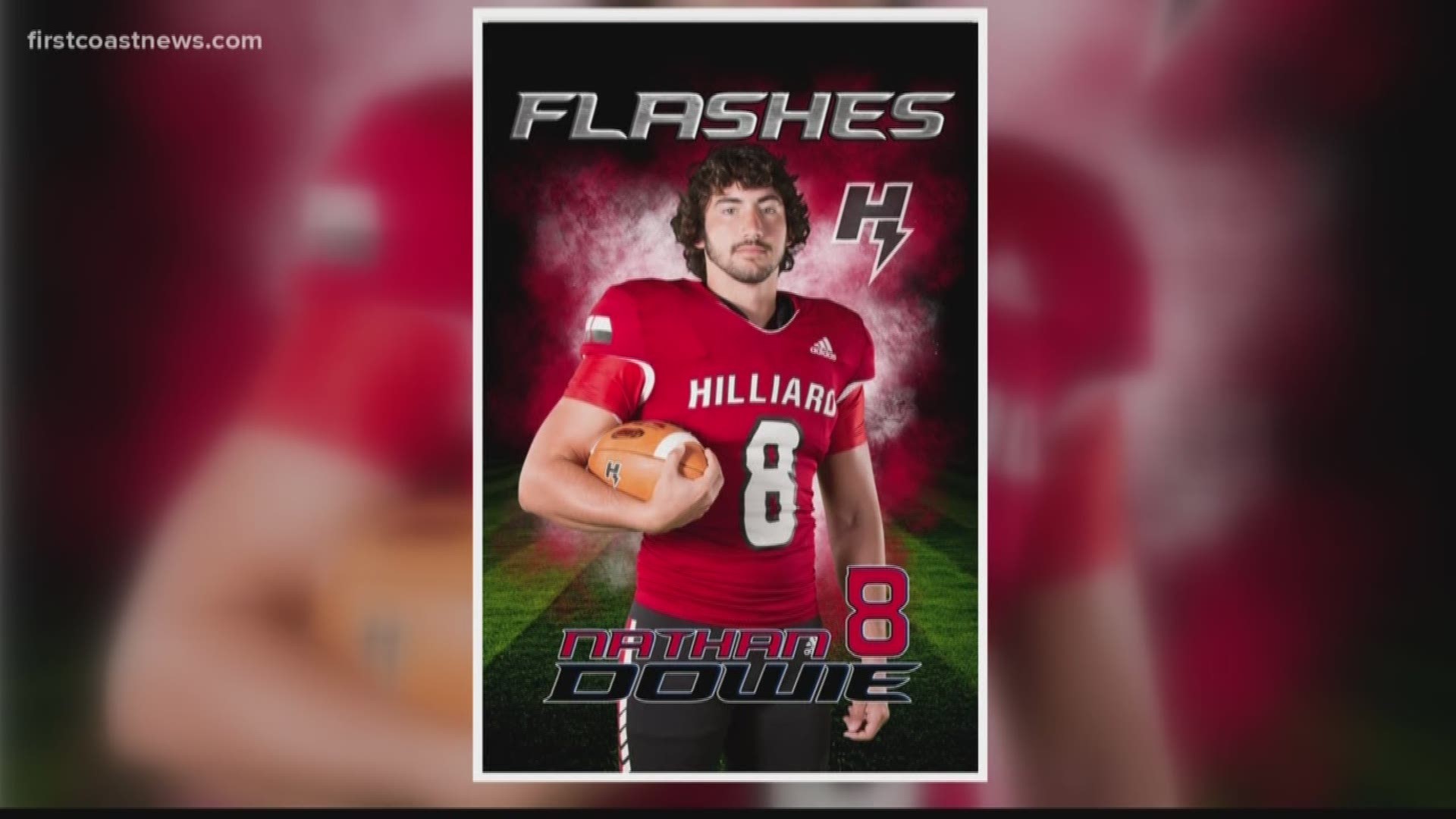 Nathan Dowie, quarterback for the Hilliard Flashes was hospitalized after Friday's game due to a serious injury.