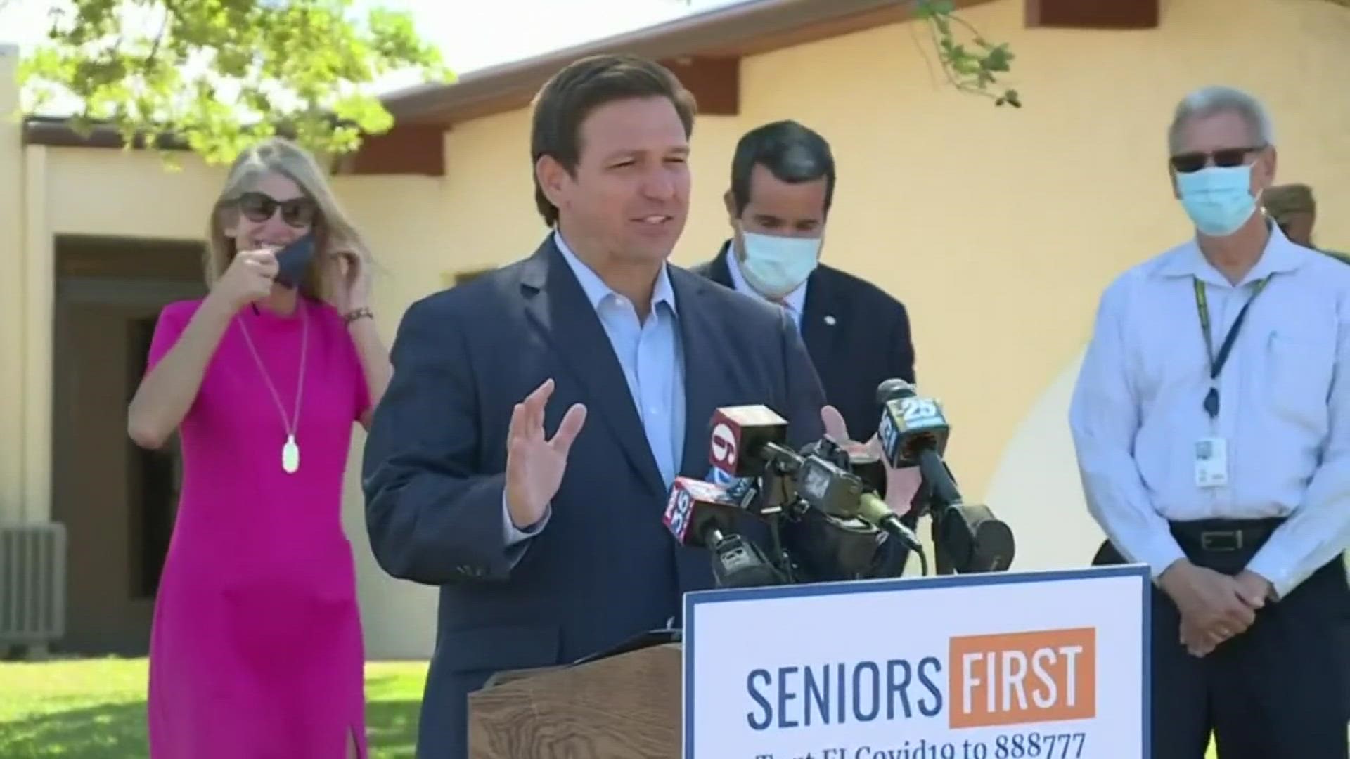 Gov. Ron DeSantis spoke at a new Brevard County site offering 1,000 doses of the Johnson & Johnson vaccine per day to increase the percentage of vaccinated seniors.