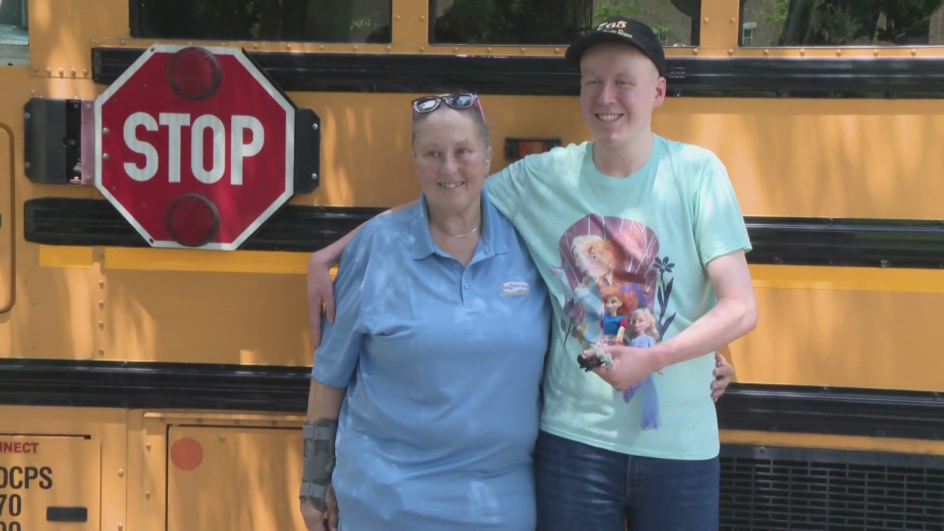 Logan is a 21-year-old on the autism spectrum who loves buses and Student Transportation of America coordinated a ride to Daytona International on his favorite bus.