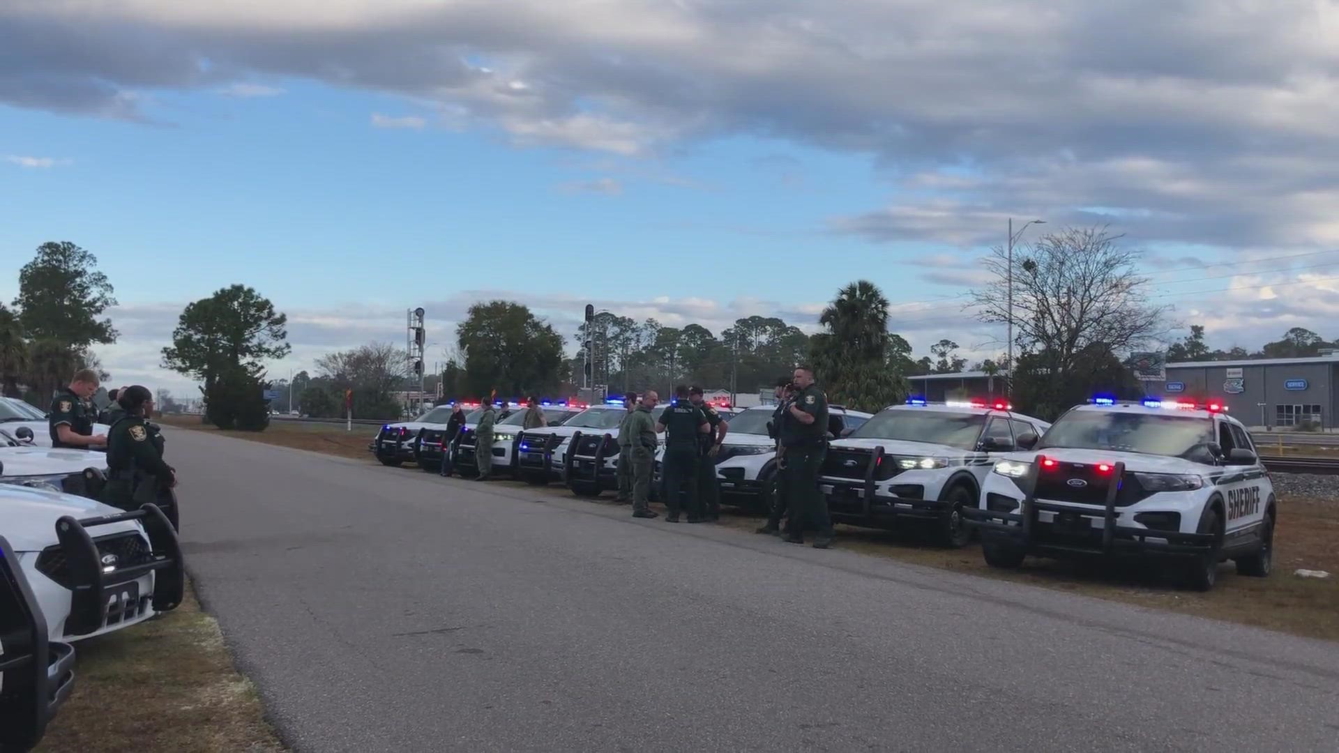 Officers are getting ready for a motorcade to escort Deputy Abigail Bieber with the Hillsborough County Sheriff's Office from St. Augustine to Clearwater.
Credit: Renata Di Gregorio