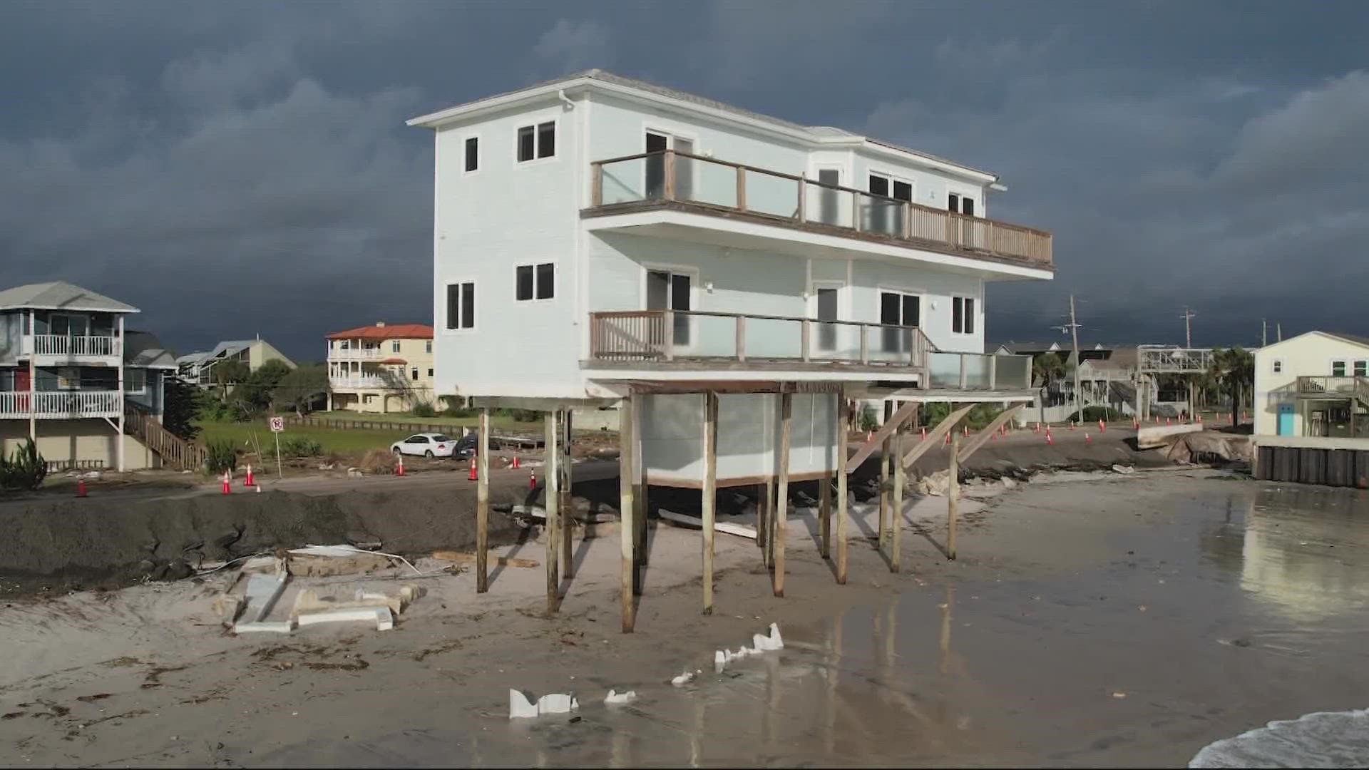 The blue house on Vilano Beach has become an icon of sorts. Or notorious, depending on who you ask. It continues to take a beating, but it's still standing.