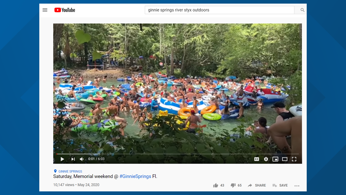 Crowds flock to Ginnie Springs for Memorial Day weekend