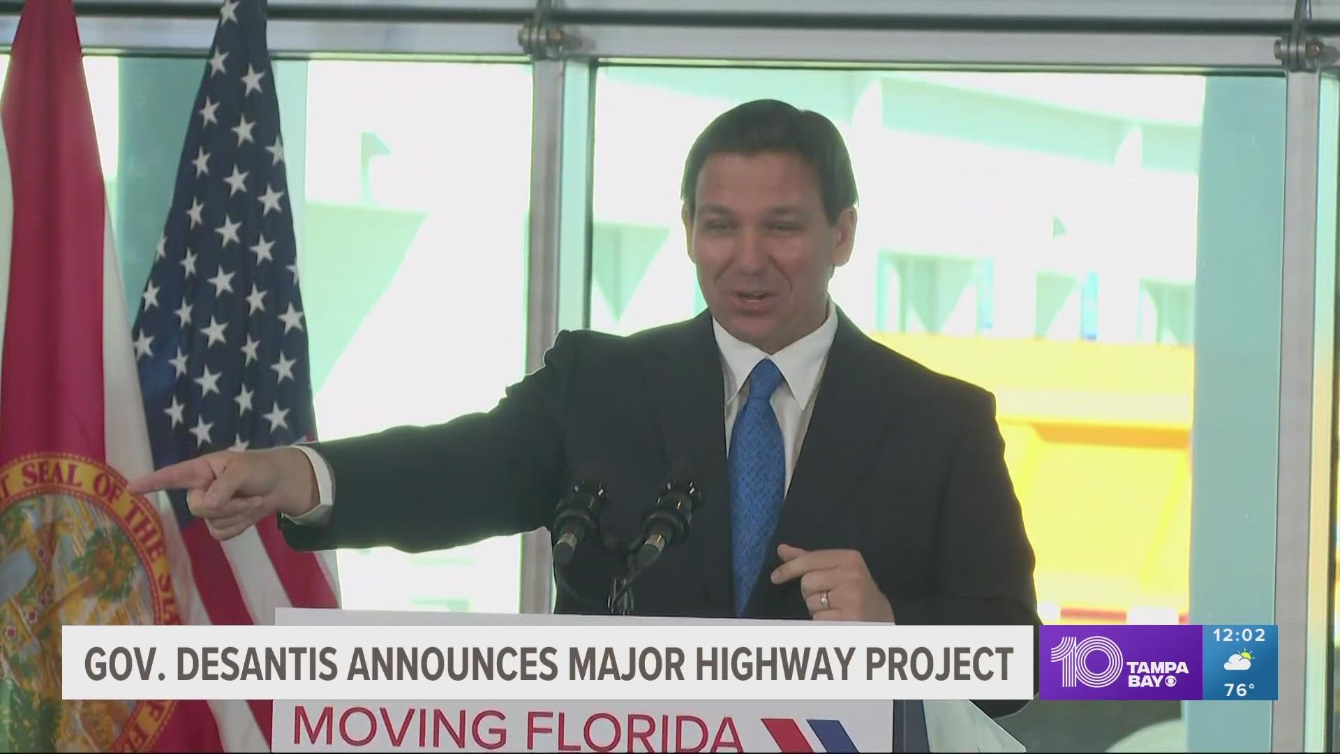 The funds would be distributed to 20 "major" road projects over the next four years, according to the governor.