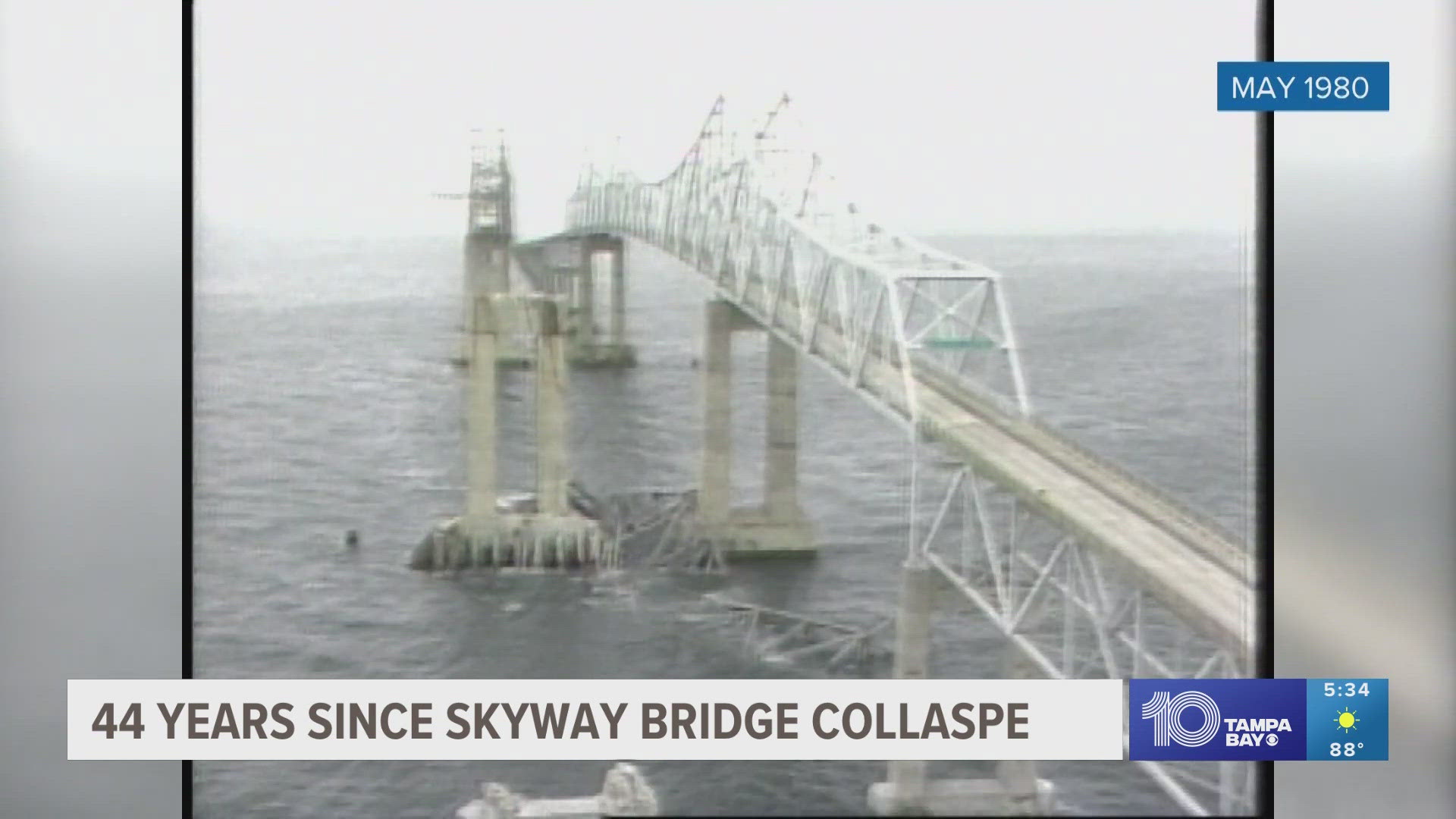 On May 9th, 1980, a freighter struck a support column on the old bridge during morning rush hour.