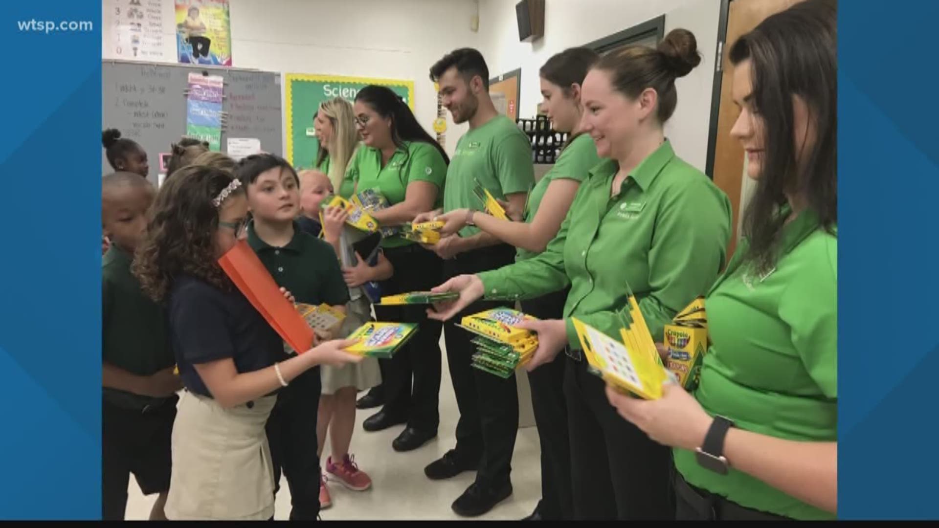 Tools for School deliveries often bring cheers, but on Friday at Mort Elementary, the big box of supplies brought a teacher to tears.