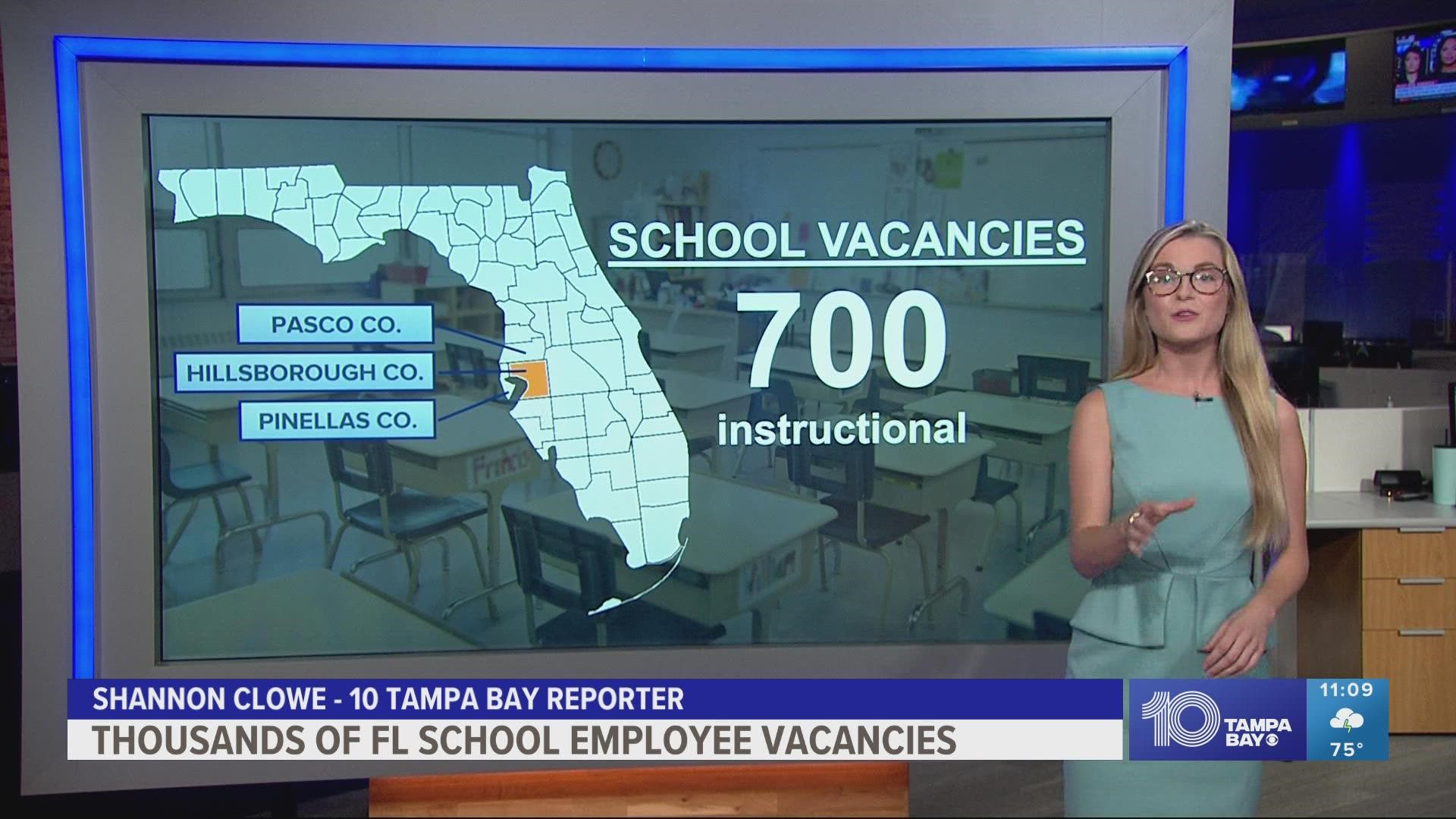 Public schools throughout the state of Florida are experiencing teacher shortages as school starts in less than a month.