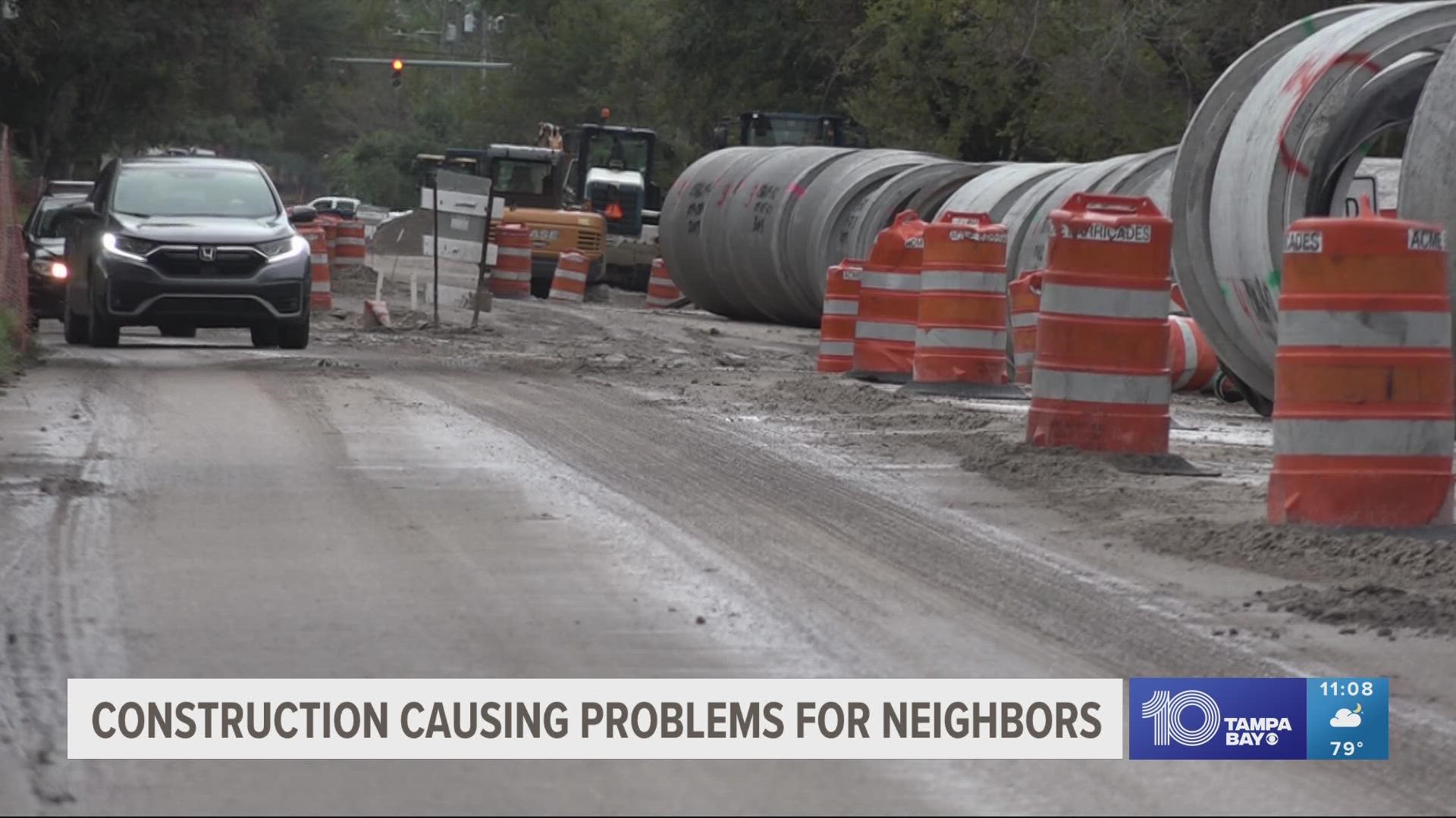 This is just weeks after business owners along Florida Avenue complained the same construction is blocking their business.