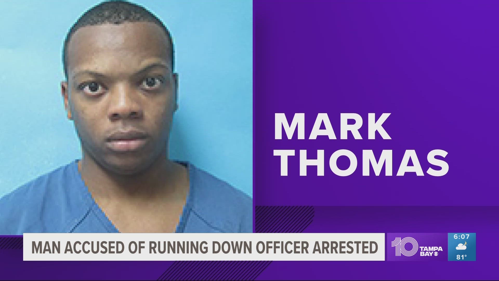 Mark Thomas faces multiple charges including aggravated battery on a law enforcement officer.