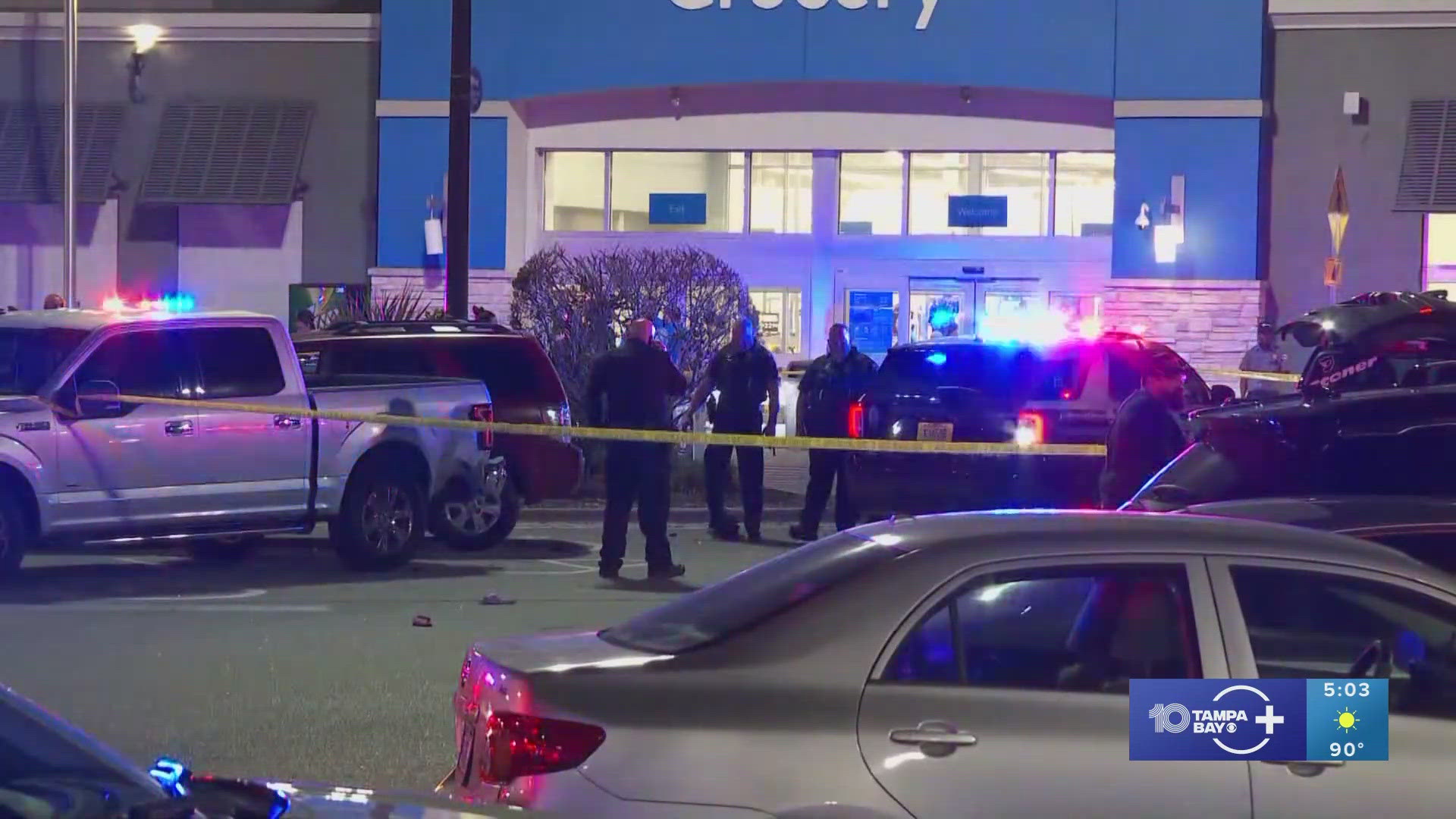 Police arrested a 32-year-old woman who they say left the scene after crashing into the two and several other cars in the parking lot. 