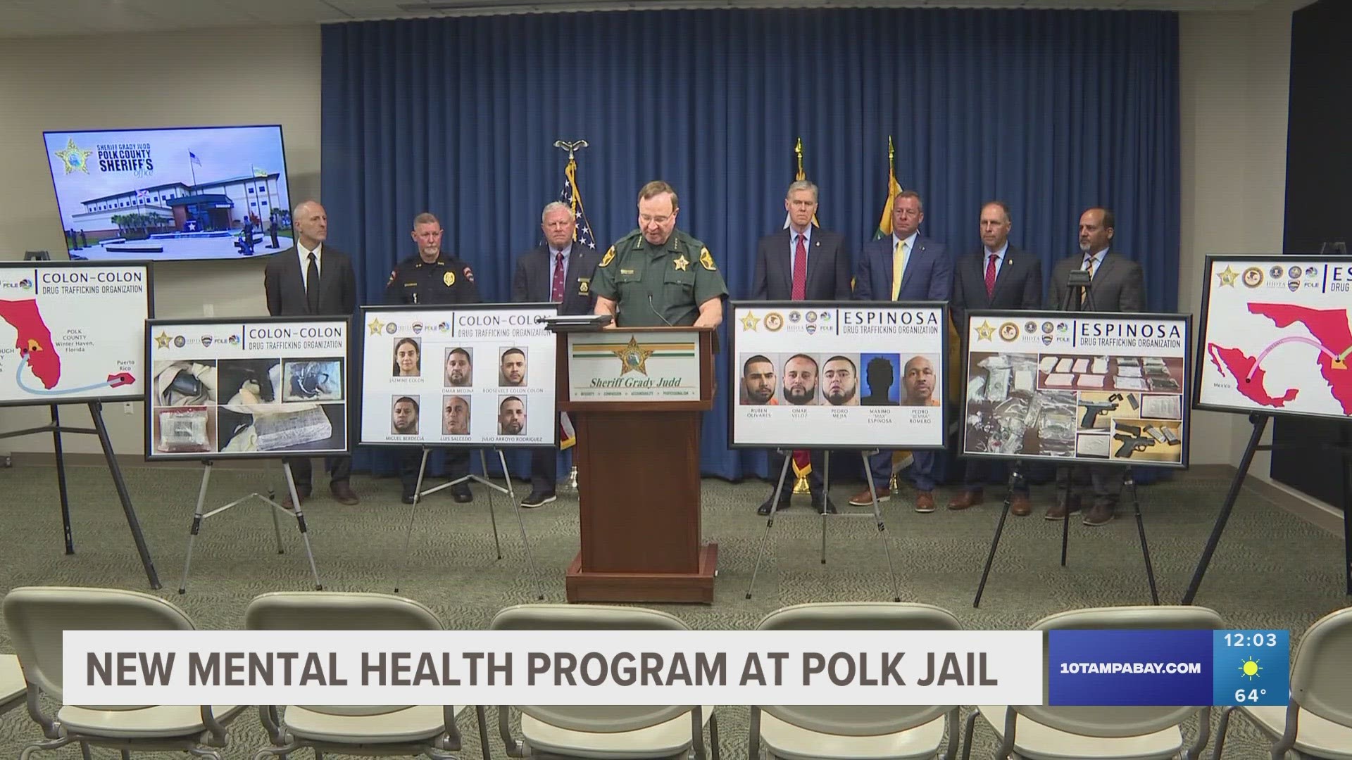 Polk County Sheriff Grady Judd will detail a new program that addresses Polk County Jail inmates' mental health and substance addiction.