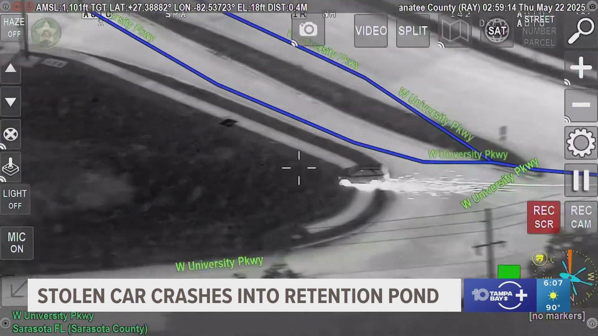 After jumping out of the partially submerged car, authorities say Brendarius Pittman, 27, crawled onto a sidewalk and gave up.