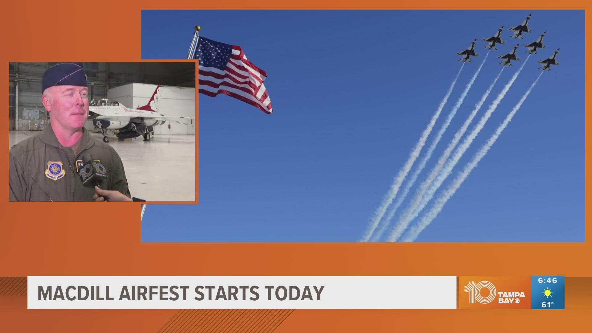 10 Tampa Bay's Jenny Dean spoke with Colonel Adam Bingham about what to expect from this year's AirFest weekend.