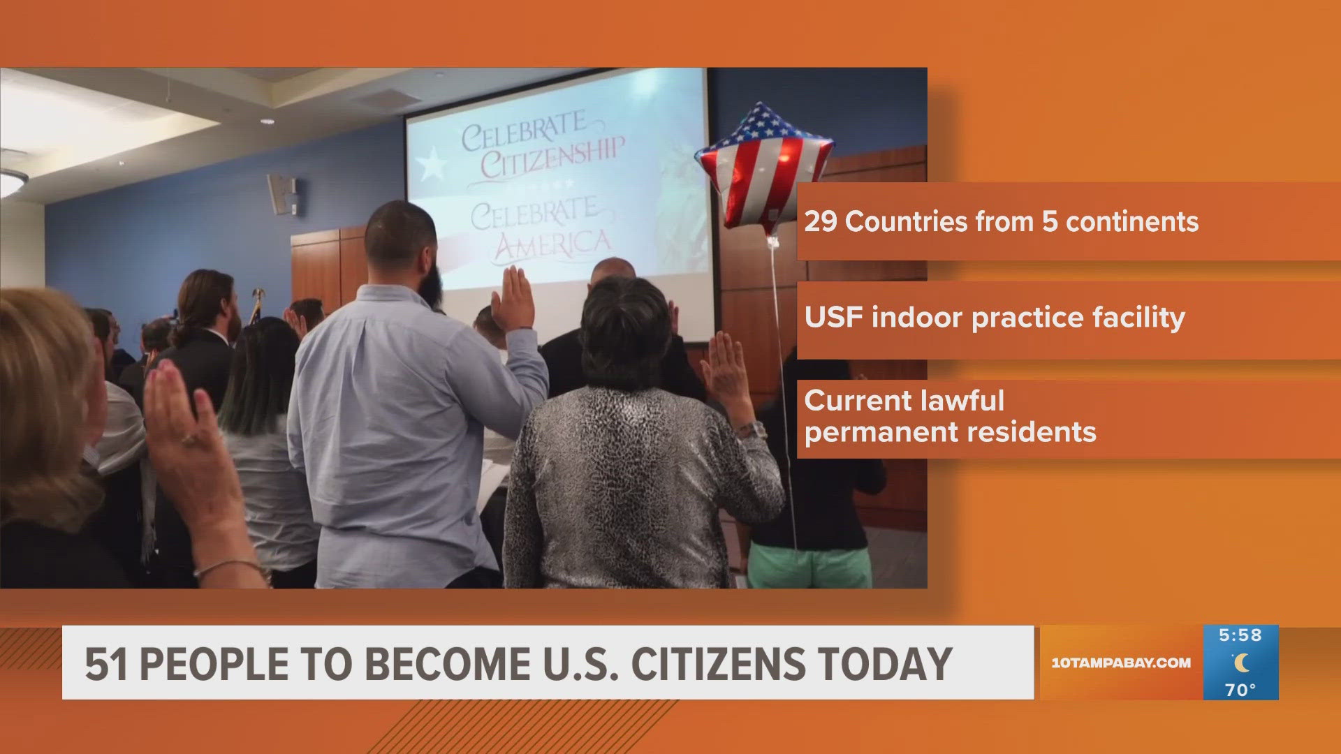 People from 29 countries across five continents are set to become U.S. citizens.