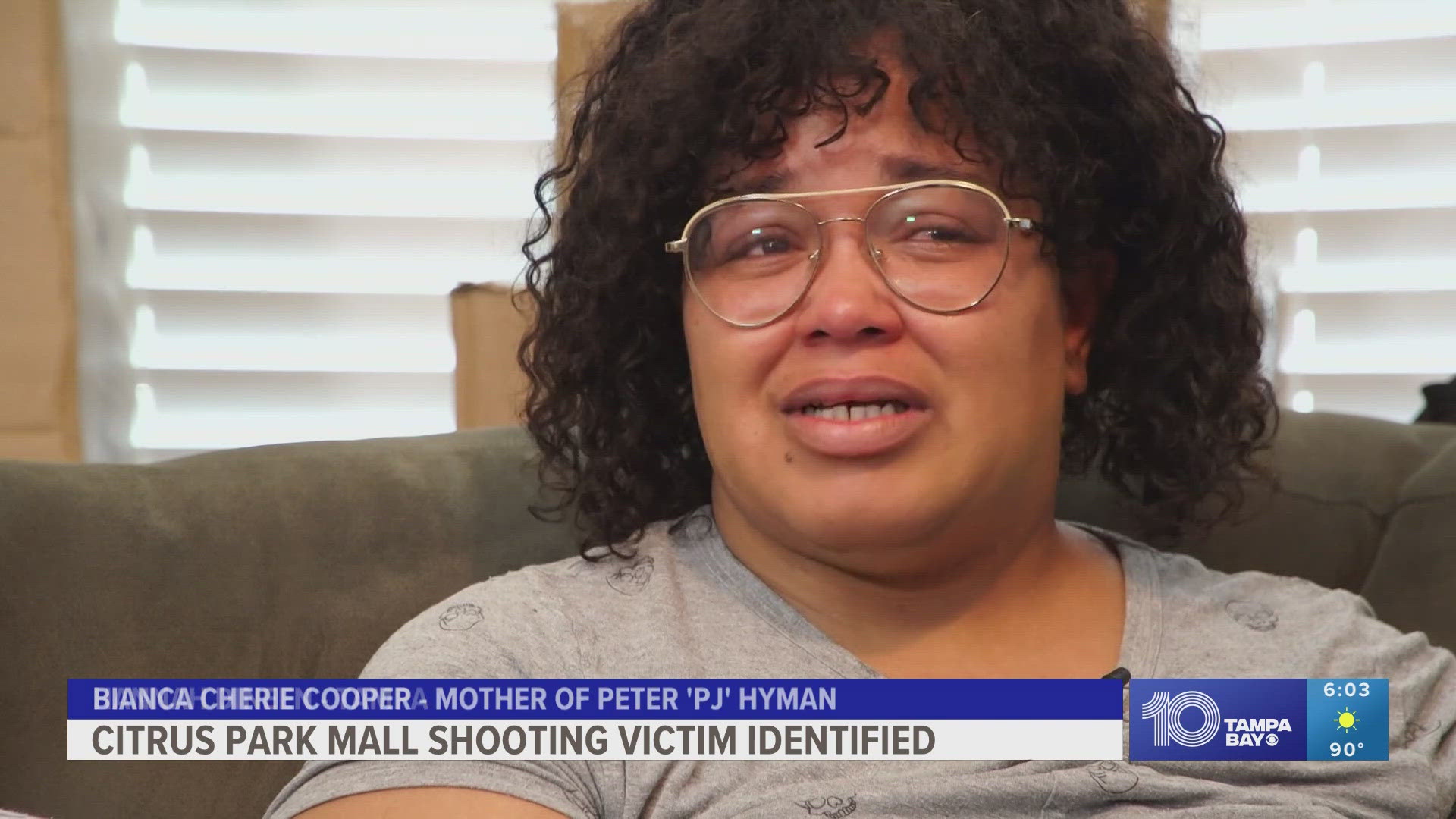 Peter 'PJ' Hyman was killed Saturday outside the Citrus Park mall. "I feel like he was just in the wrong place at the wrong time," his mother Bianca Cooper said.