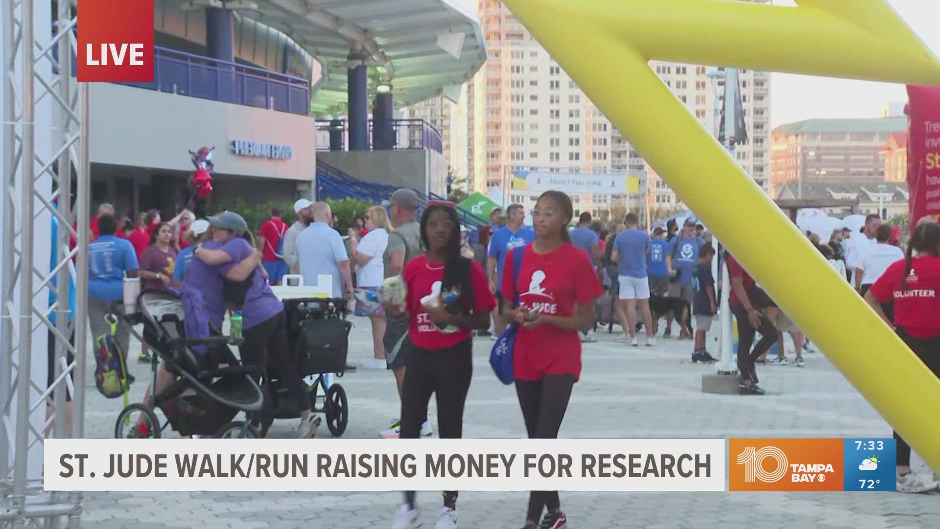 Families shared emotional stories at the organization's walk/run in Tampa, which raised money for childhood cancer research.