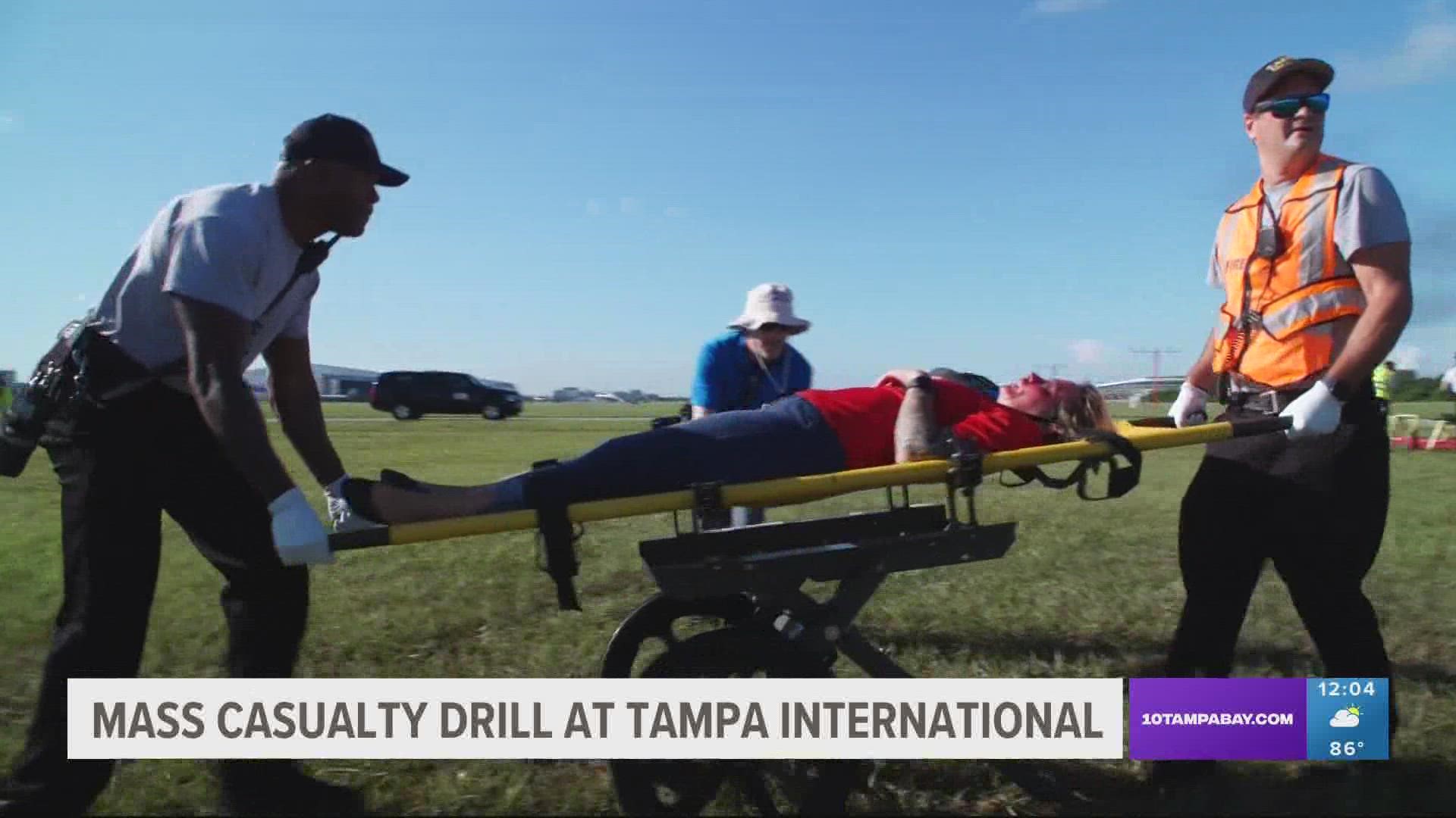 The exercise happened at Tampa International Airport's airfield.