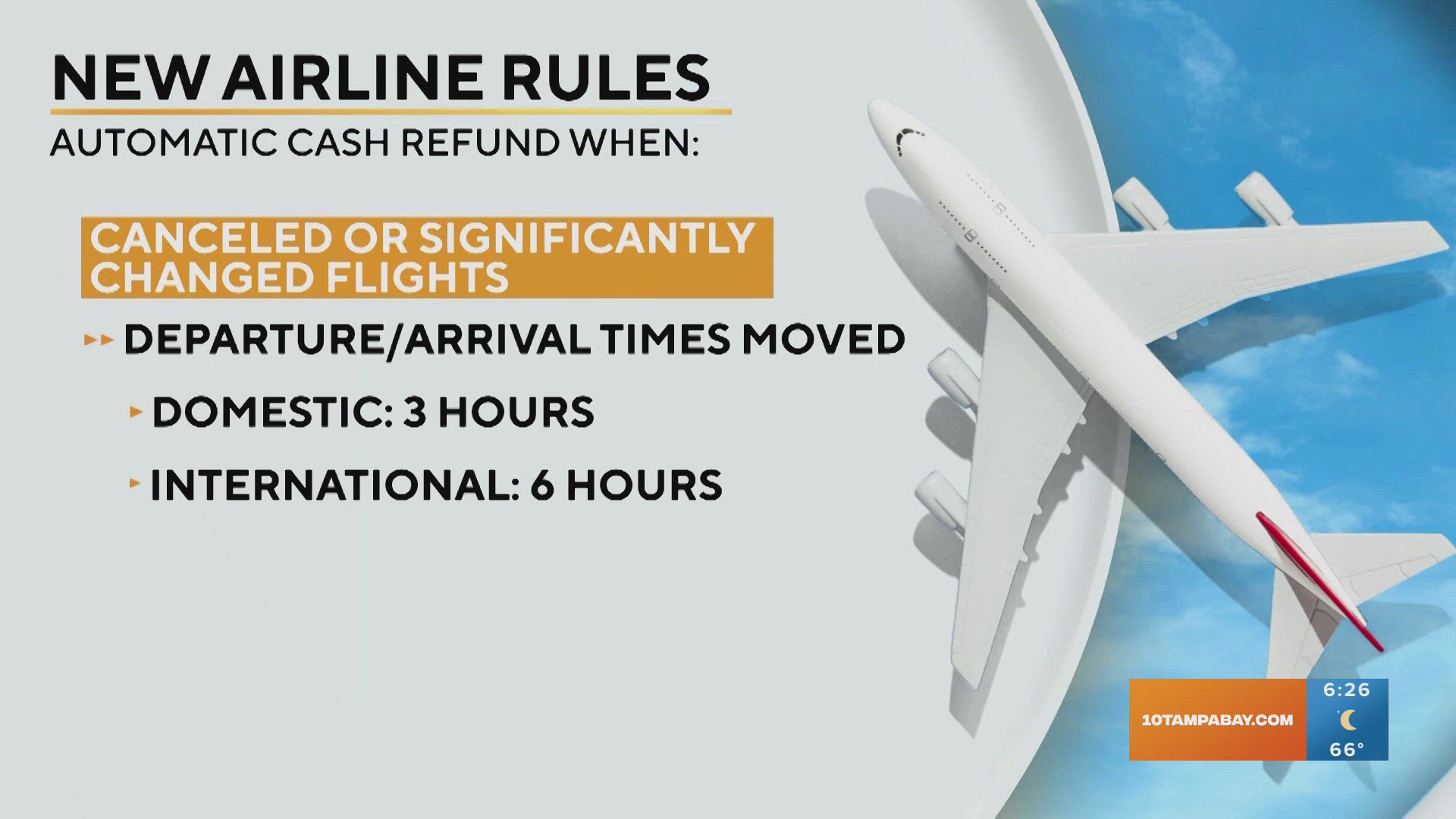 The Department of Transportation announced new rules for airlines.