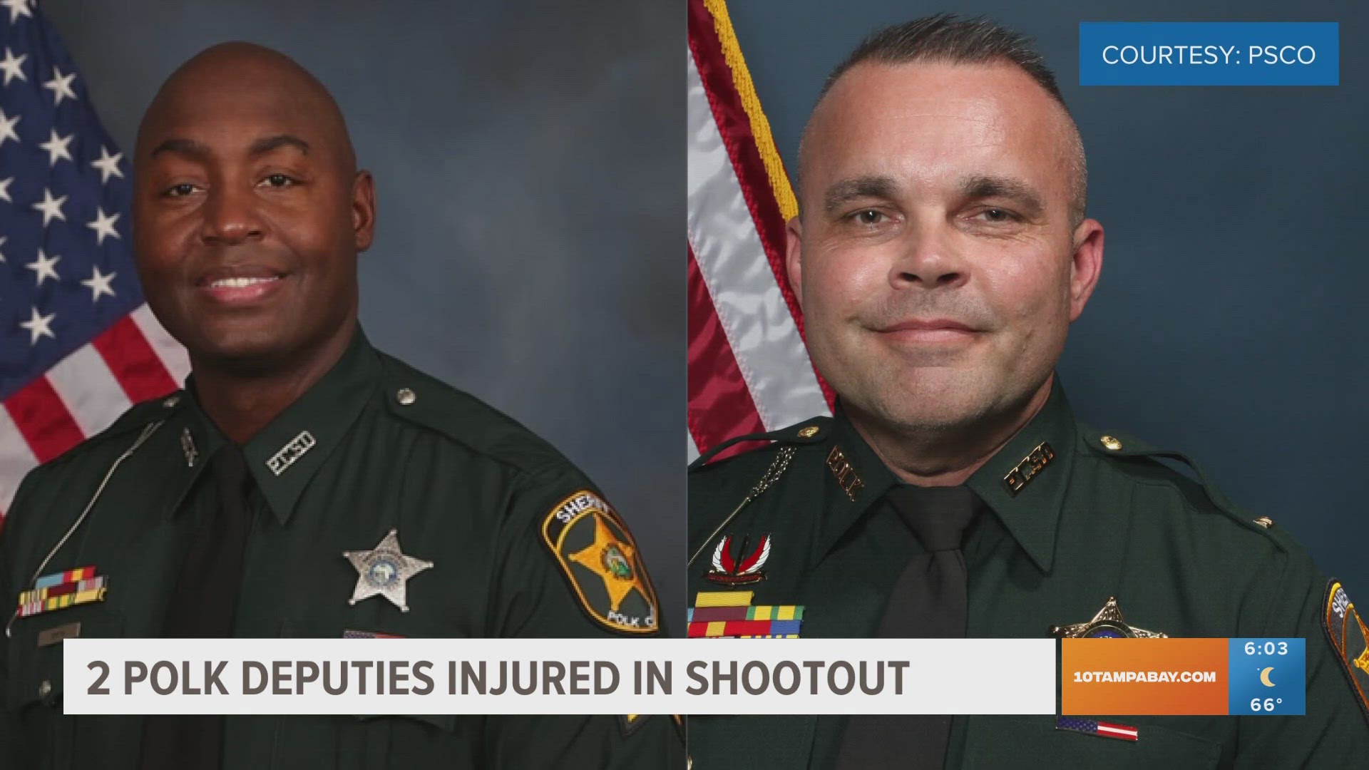 The sheriff's office said the deputies were confronting the driver of a car that was parked in an area after hours when the shooting started.