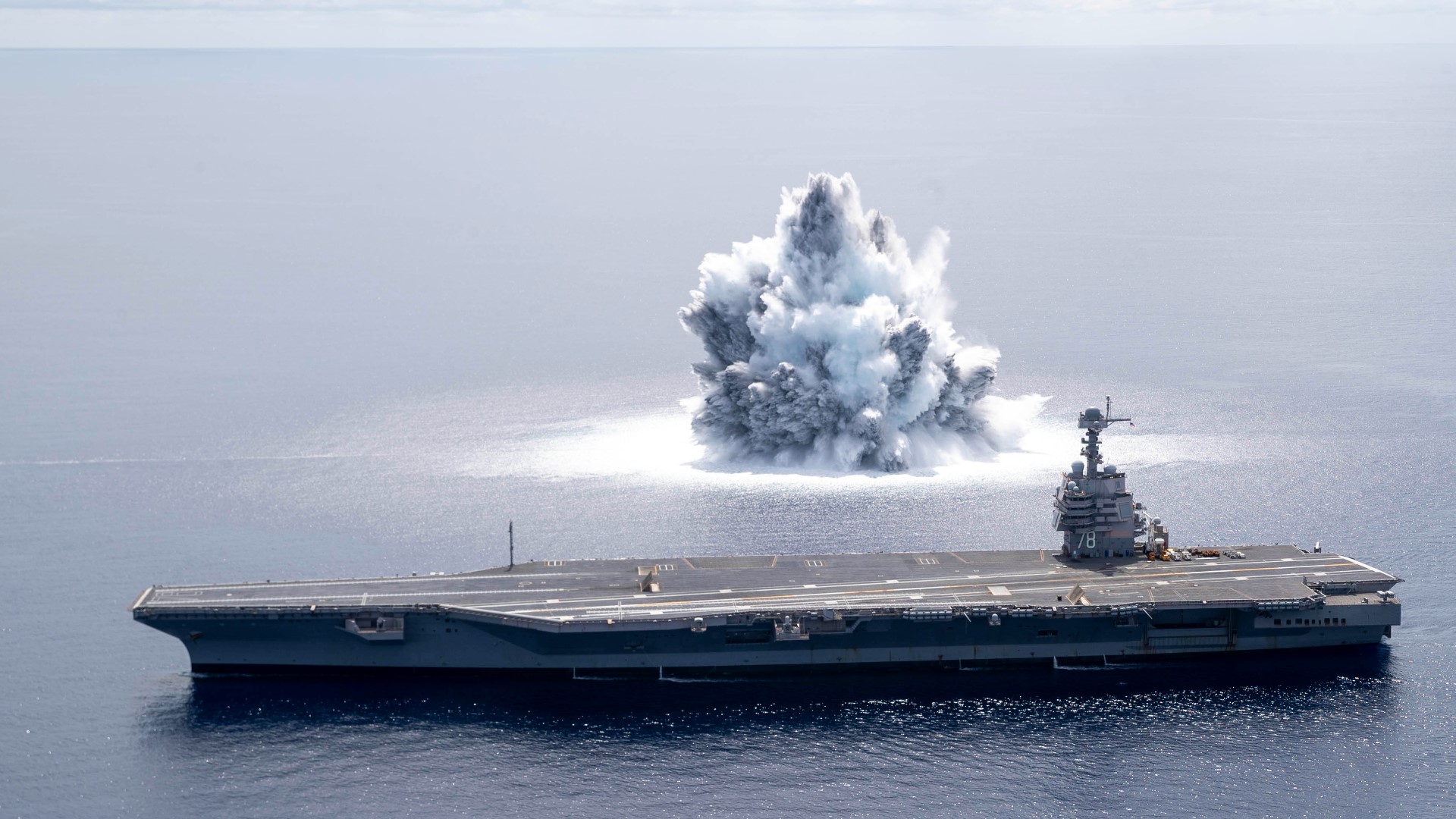 Video Navy shock test of USS Gerald R. Ford registers at quake
