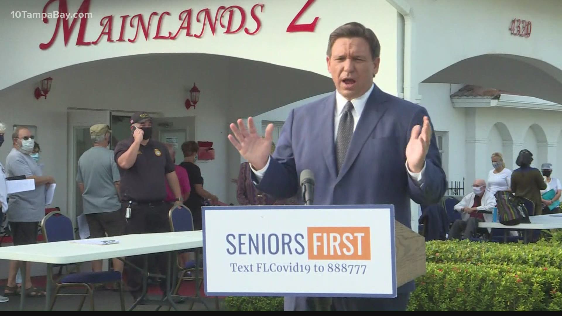 Gov. DeSantis announced a pop-up vaccination site in Pinellas Park after facing scrutiny in Manatee County for the Lakewood Ranch pop-up site.