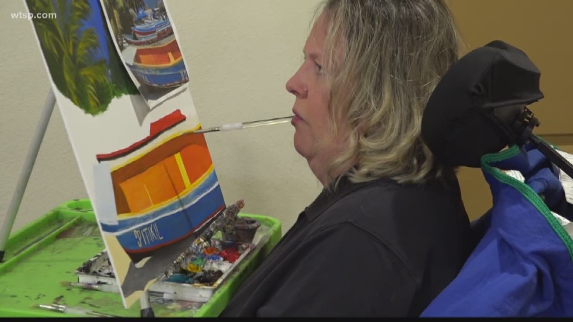 Sara May has been painting with her mouth since 2013. https://bit.ly/2sDF5dY