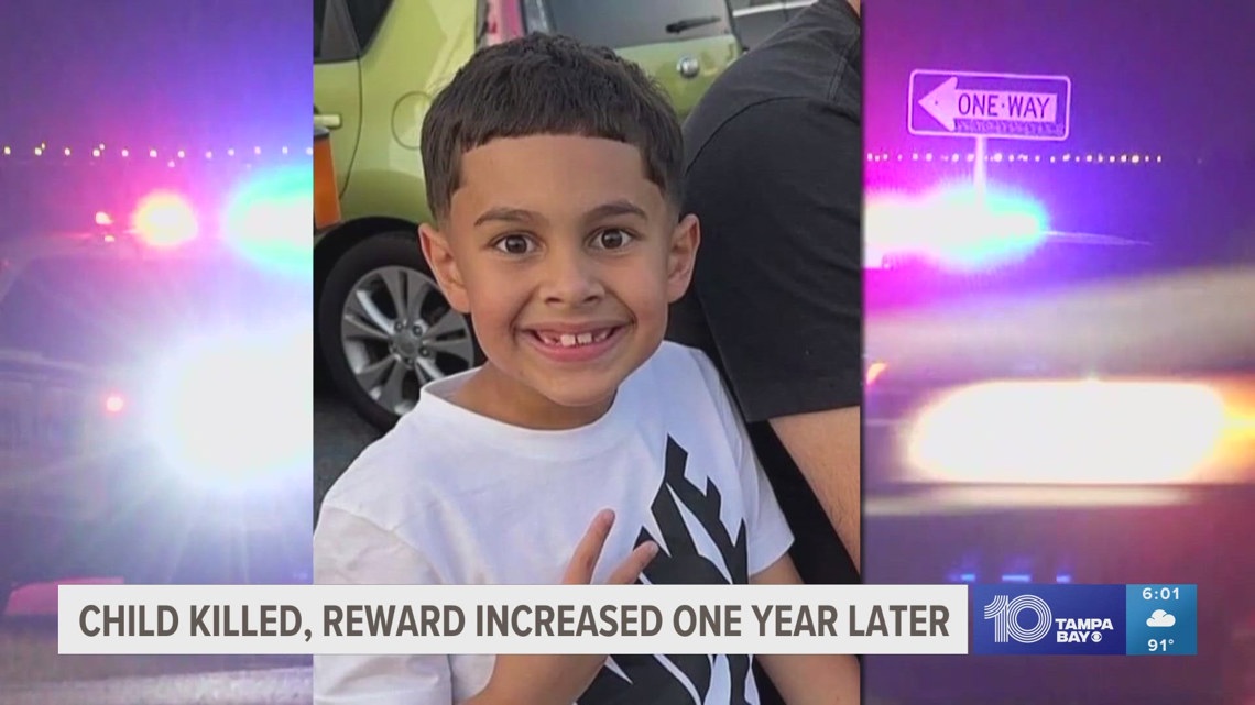Tampa PD increases reward to 25K in investigation of shooting death of 7yearold boy
