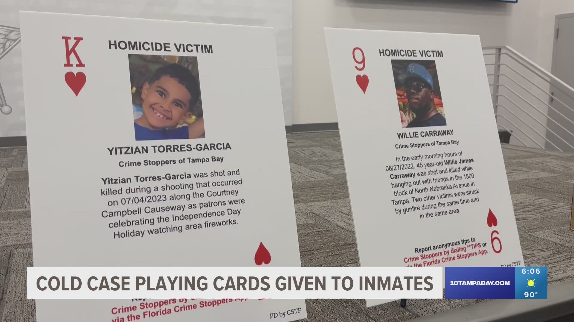 Each playing card tells the story of a missing person or unsolved homicide case and information about how to anonymously report a tip through **TIPS (8477).