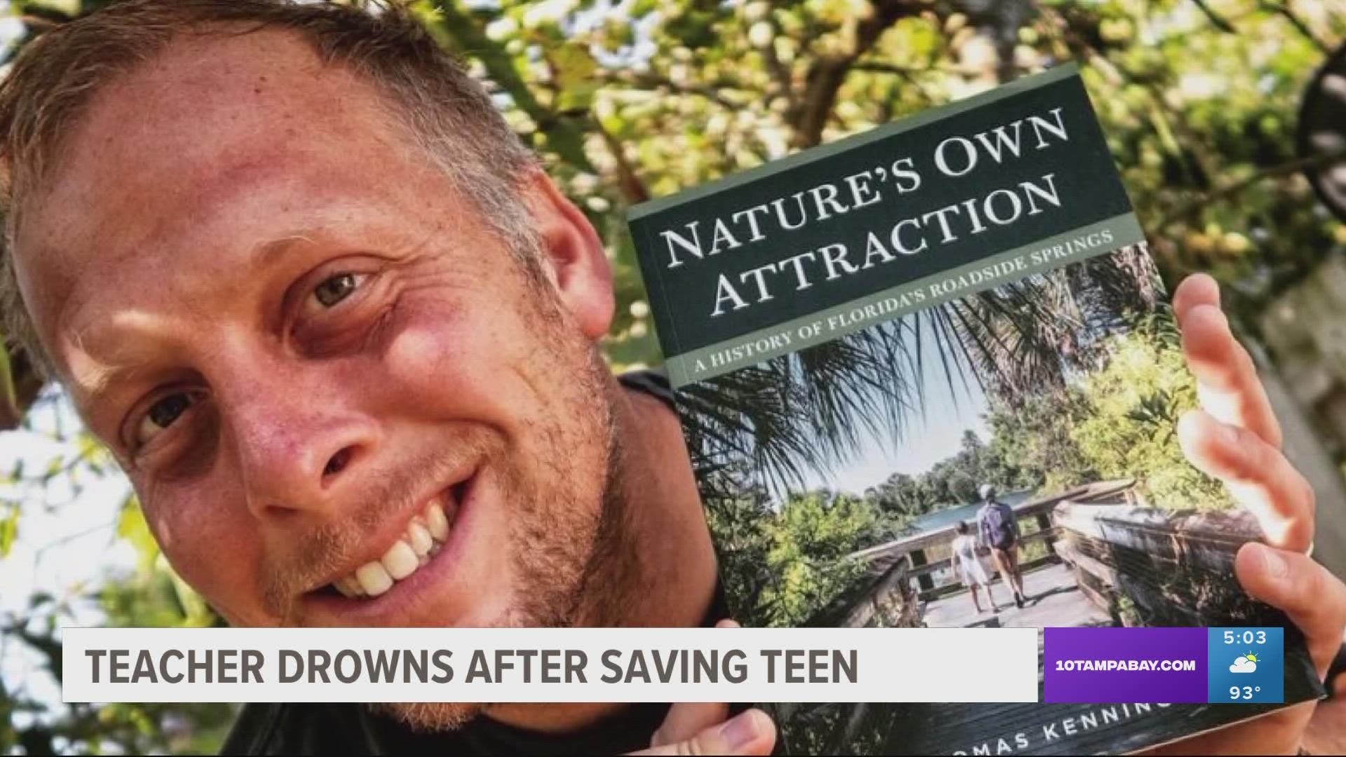 Conservation officers say Thomas Kenning helped the girl to safety before "going under the water and not resurfacing."