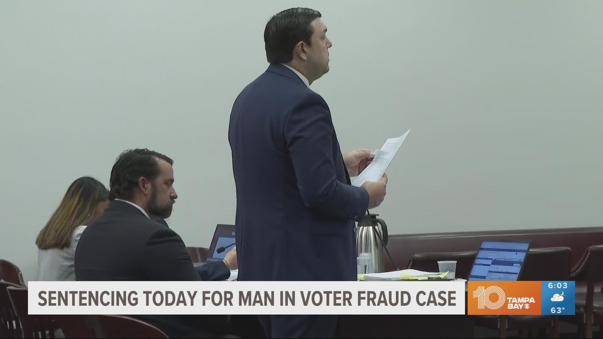 Nathan Hart of Gibsonton was found guilty of one count of false swearing for stating he was an eligible voter on his voter registration application.