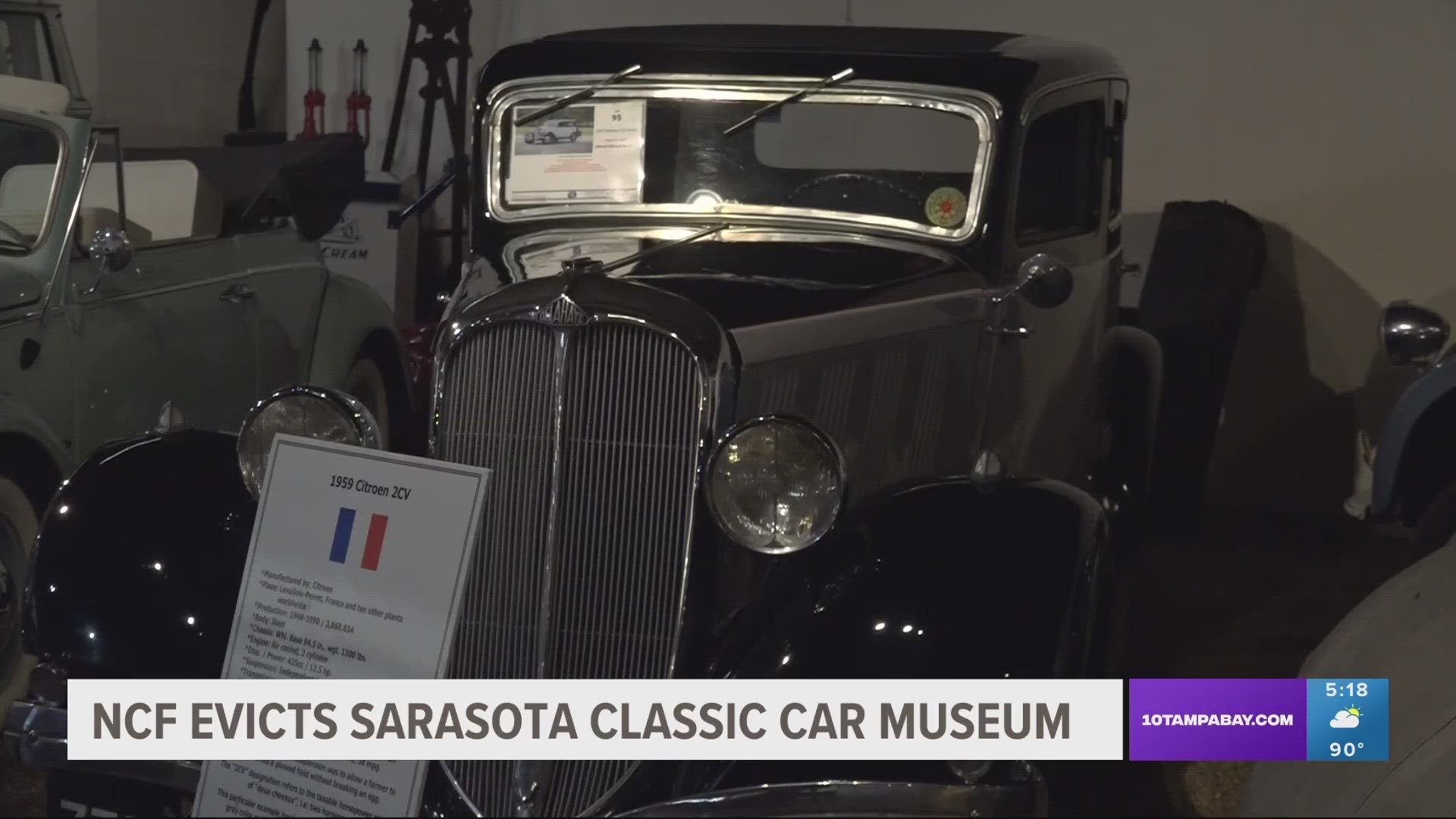 The Sarasota Classic Car Museum on Tamiami trail is getting the boot from its landlord -- the New College of Florida.