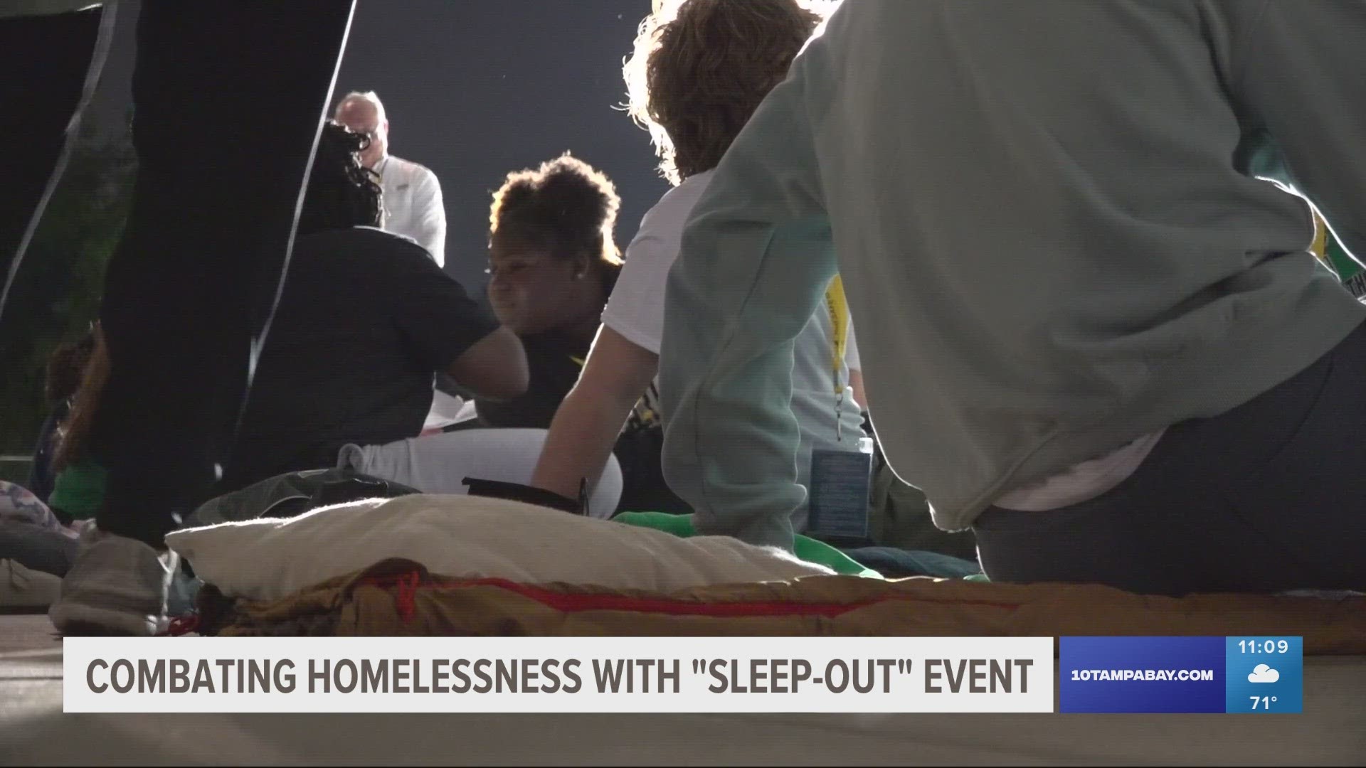 The 'sleep-out' event was aimed at educating the public on the resources available for those facing homelessness.