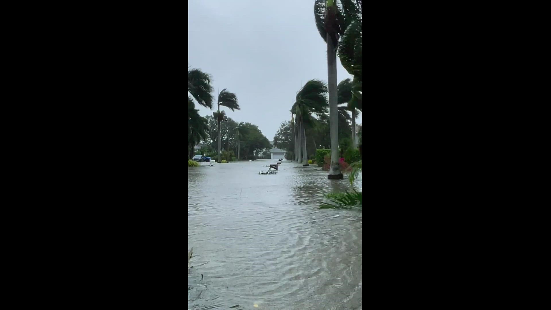 A storm surge in Naples caused by Hurricane Ian was captured on camera. Courtesy: @capt.jasondiver/Instagram