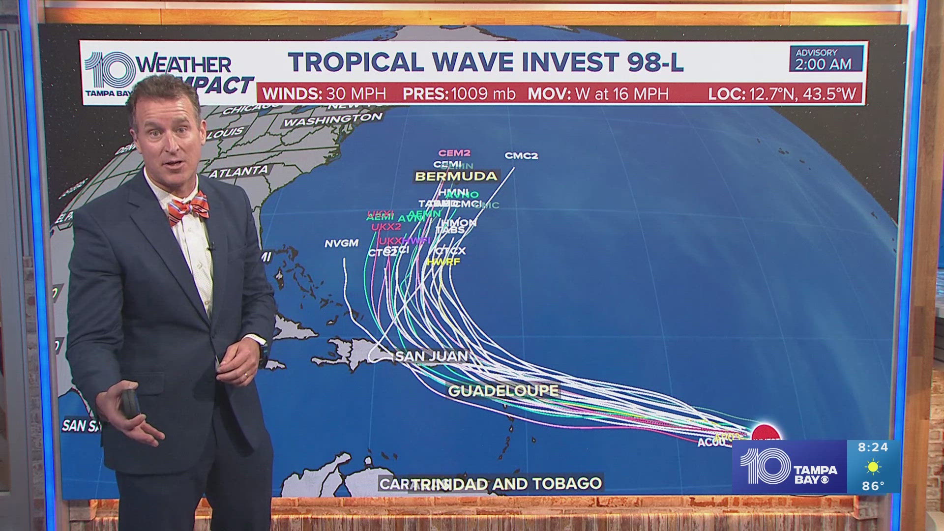 Tropical wave likely to form into named storm late into the week and weekend.