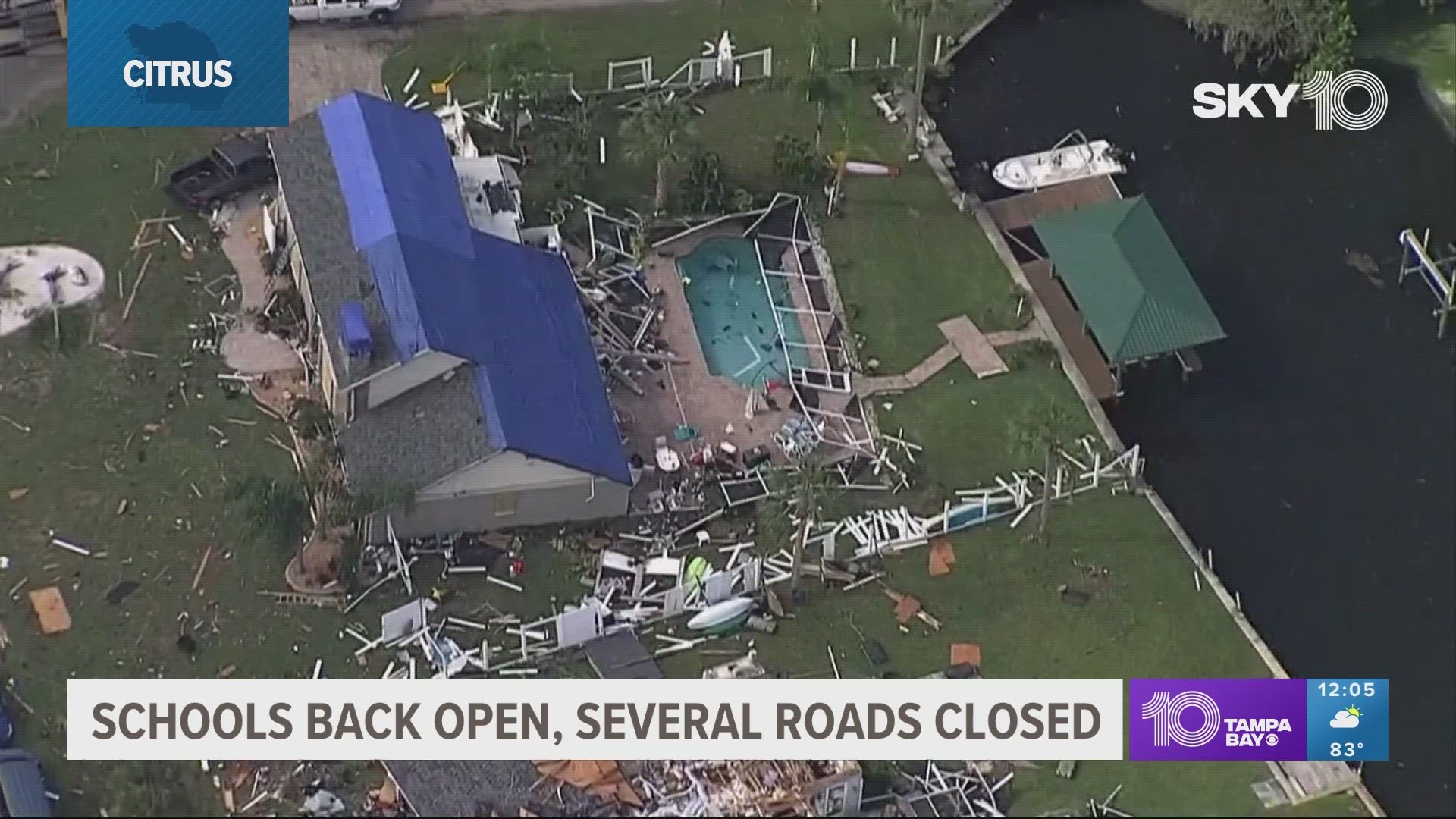 A tornado caused devastating damage to homes in Crystal River.