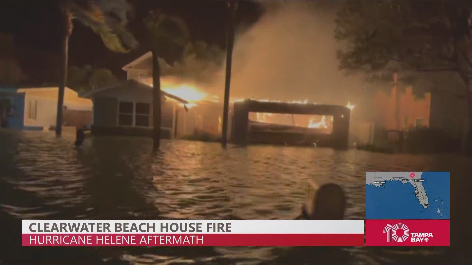 New video shows a house fire in Clearwater Beach, Florida.