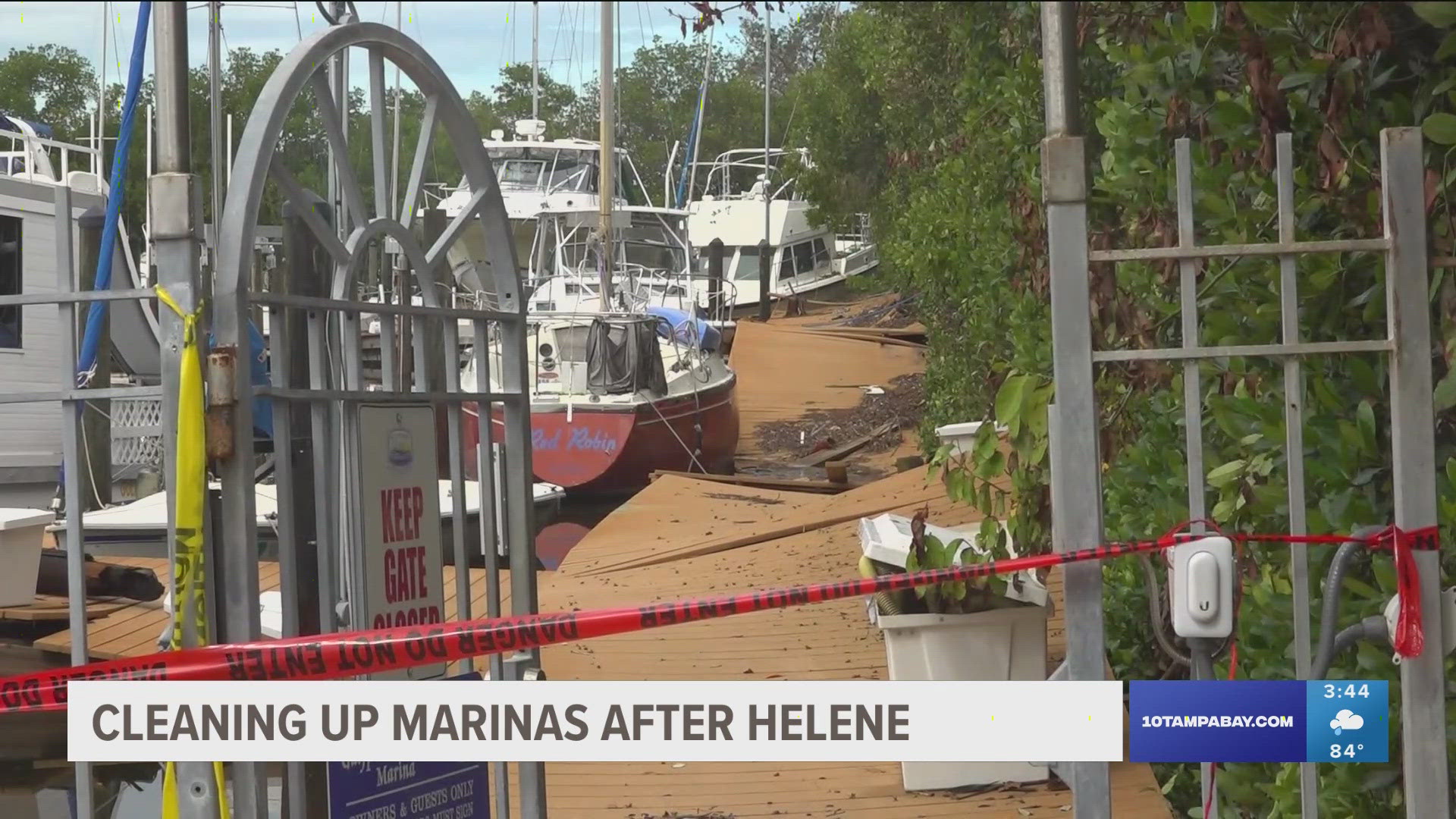 Marinas in the Tampa Bay area at a loss after Hurricane Helene damages docks and boat yards.