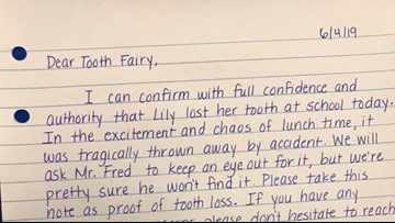 Teacher Writes Letter To Tooth Fairy After Student S Tooth Is Lost