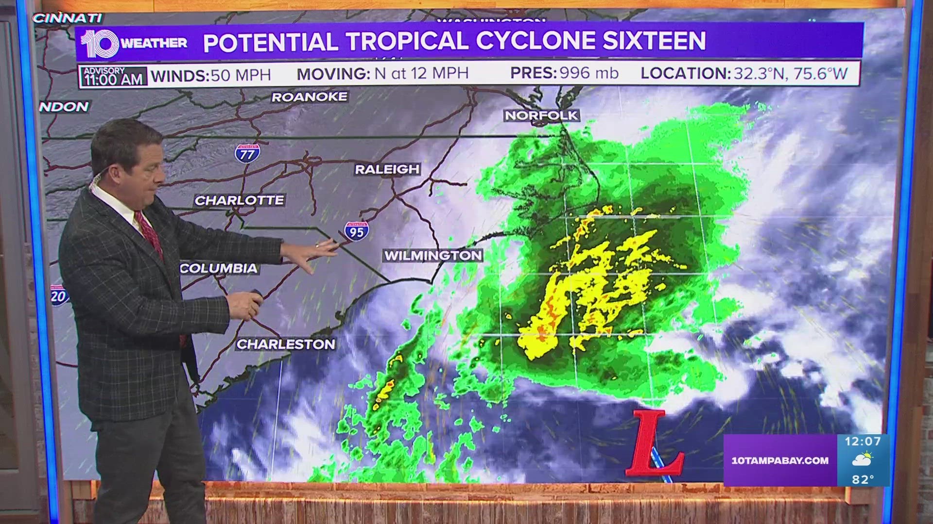 Tropical Storm Ophelia is forecast to develop from Potential Tropical Cyclone 16 before making landfall in North Carolina.