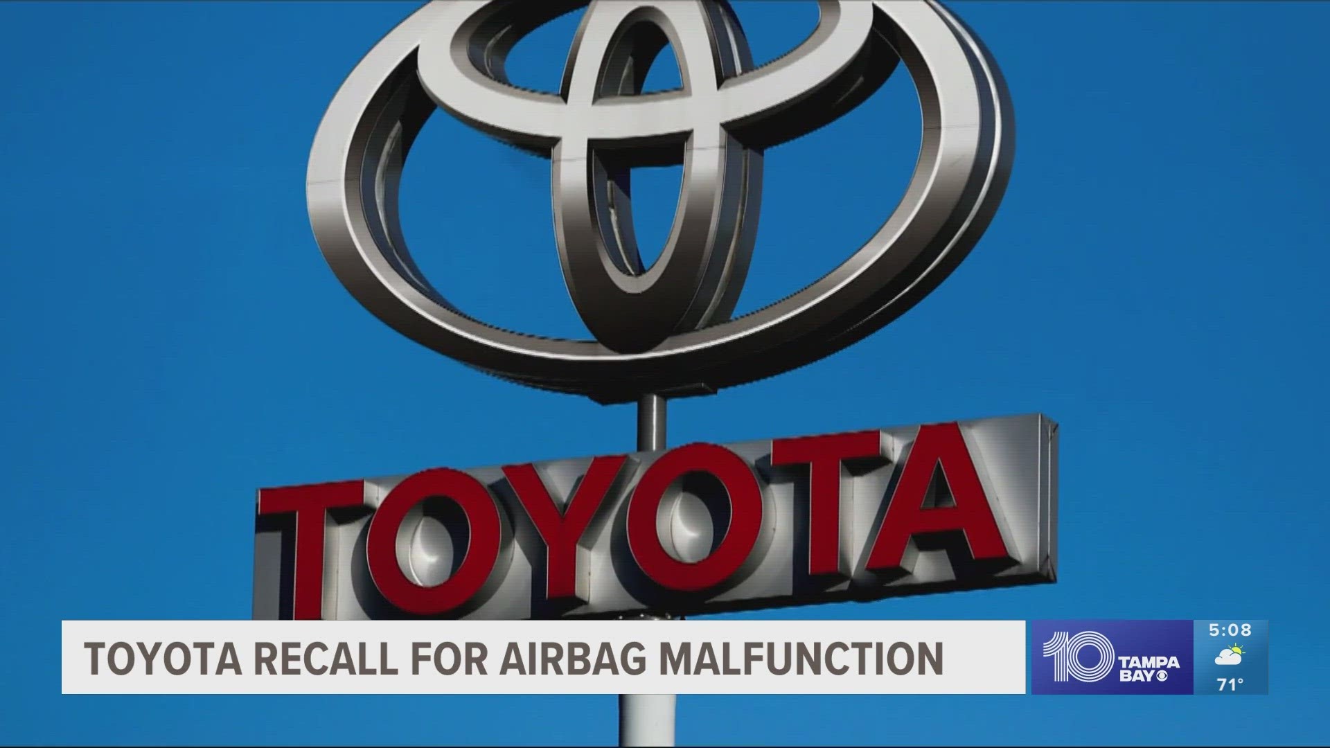 1 million Toyota, Lexus vehicles recalled over airbag issue