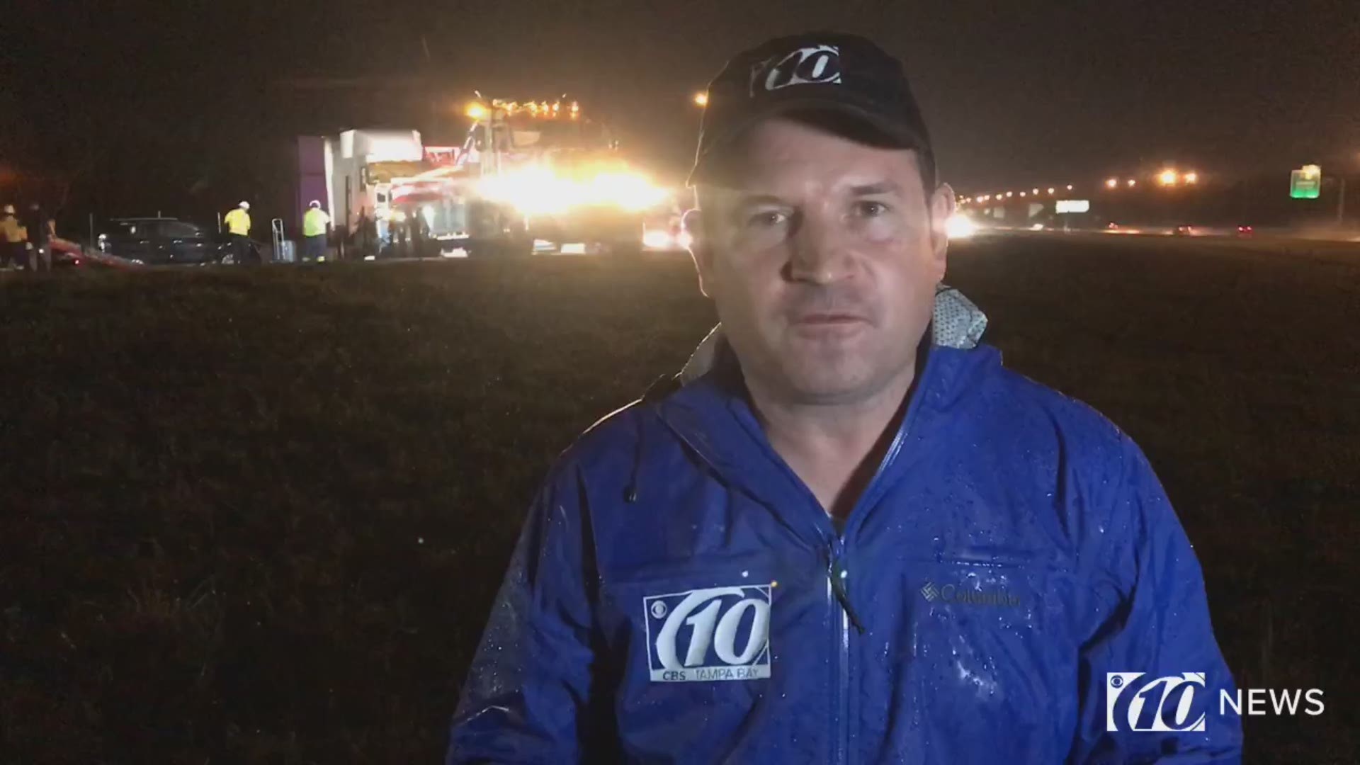 10News reporter Beau Zimmer says the semi-truck was lifted into the air by the storm.
