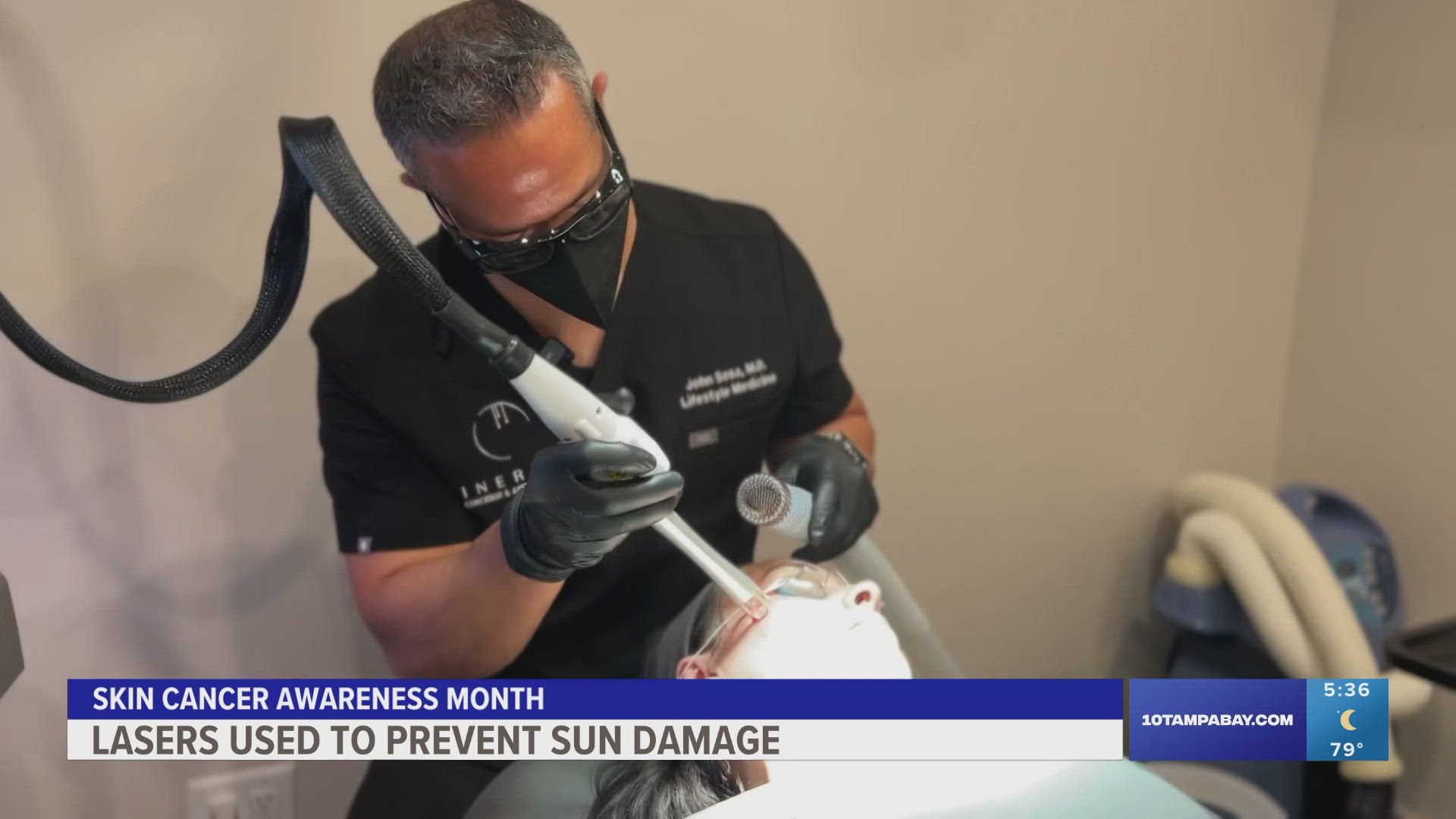 Dr. John Sosa uses an ultraclear laser, said to treat sun-damaged skin, remove pre-cancerous cells and reduce the risk of developing skin cancer.