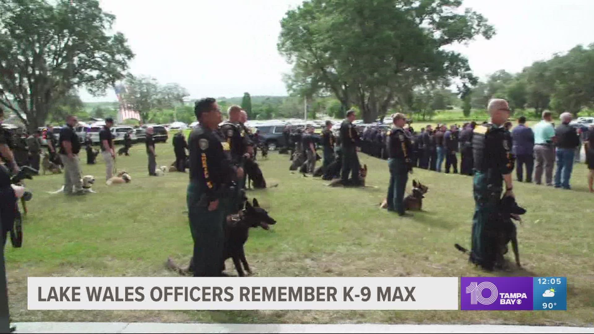 People gathered at HighPoint Church to remember the service and sacrifice of K-9 Max.