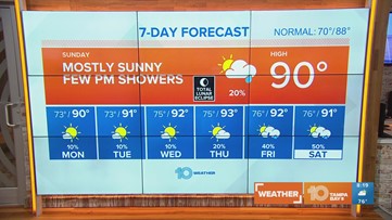 10 Weather: Mostly sunny, possible isolated shower