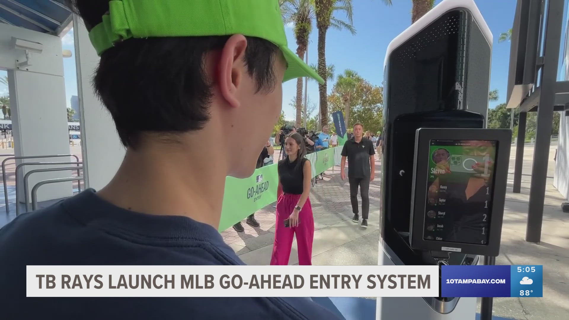 The new technology uses biometric data and facial recognition to speed up entry at games.