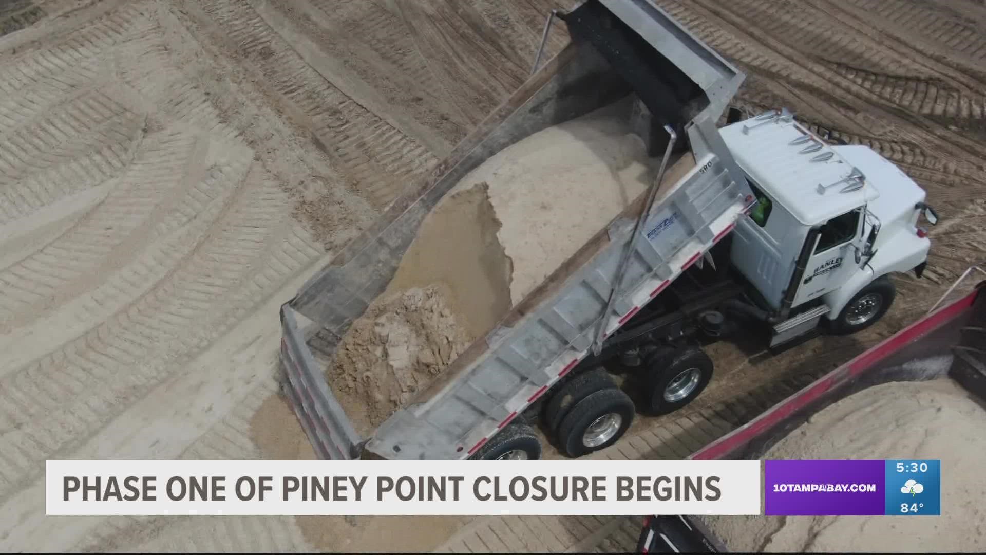 The plan to close down the former Piney Point facility for good started Monday. The plan is expected to take years to complete.